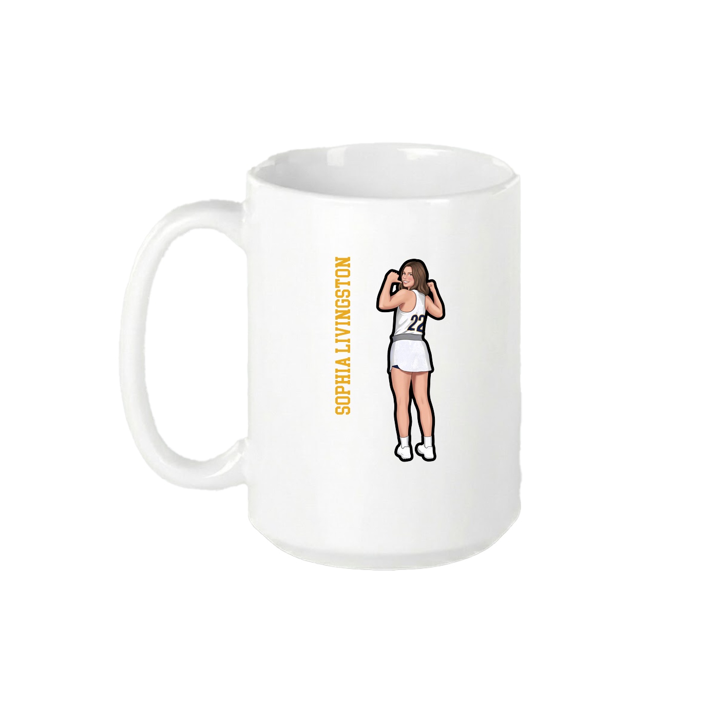 15oz Coffee Mug — Name Vertical in White
