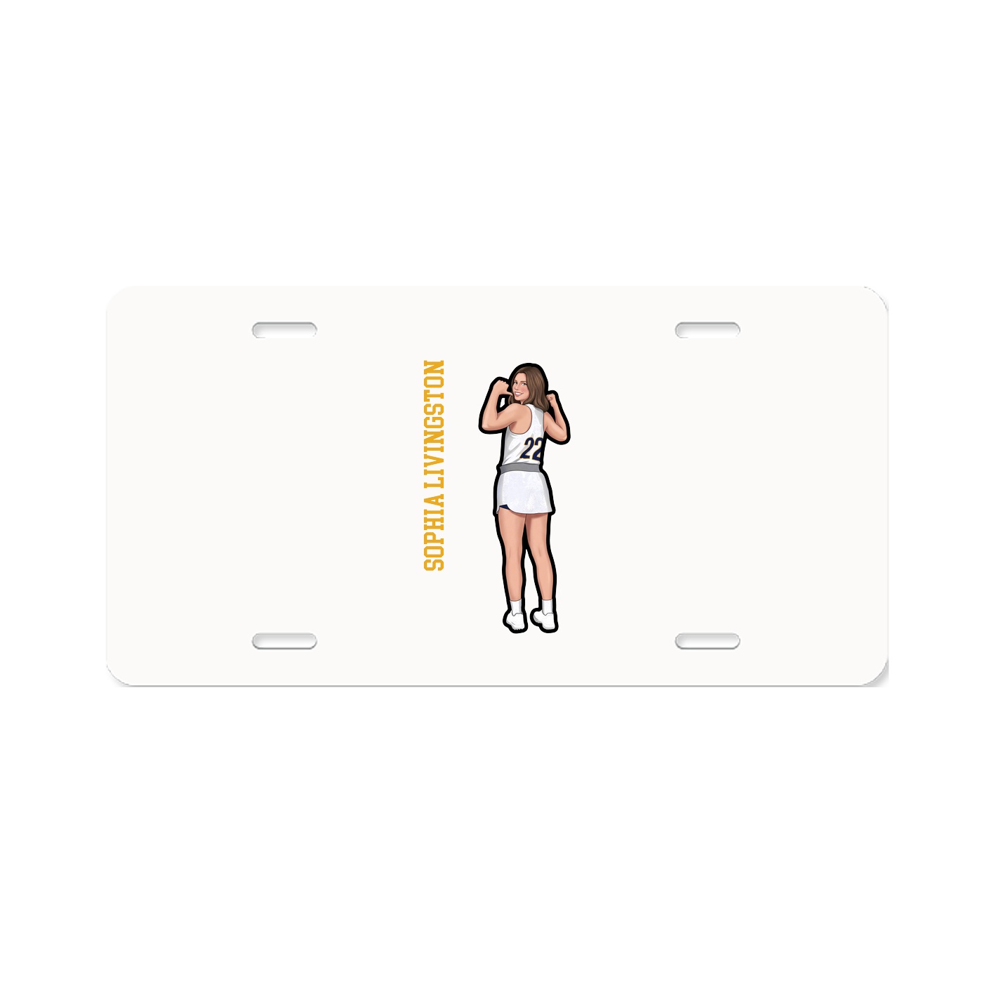License Plate — Name Vertical in Classic