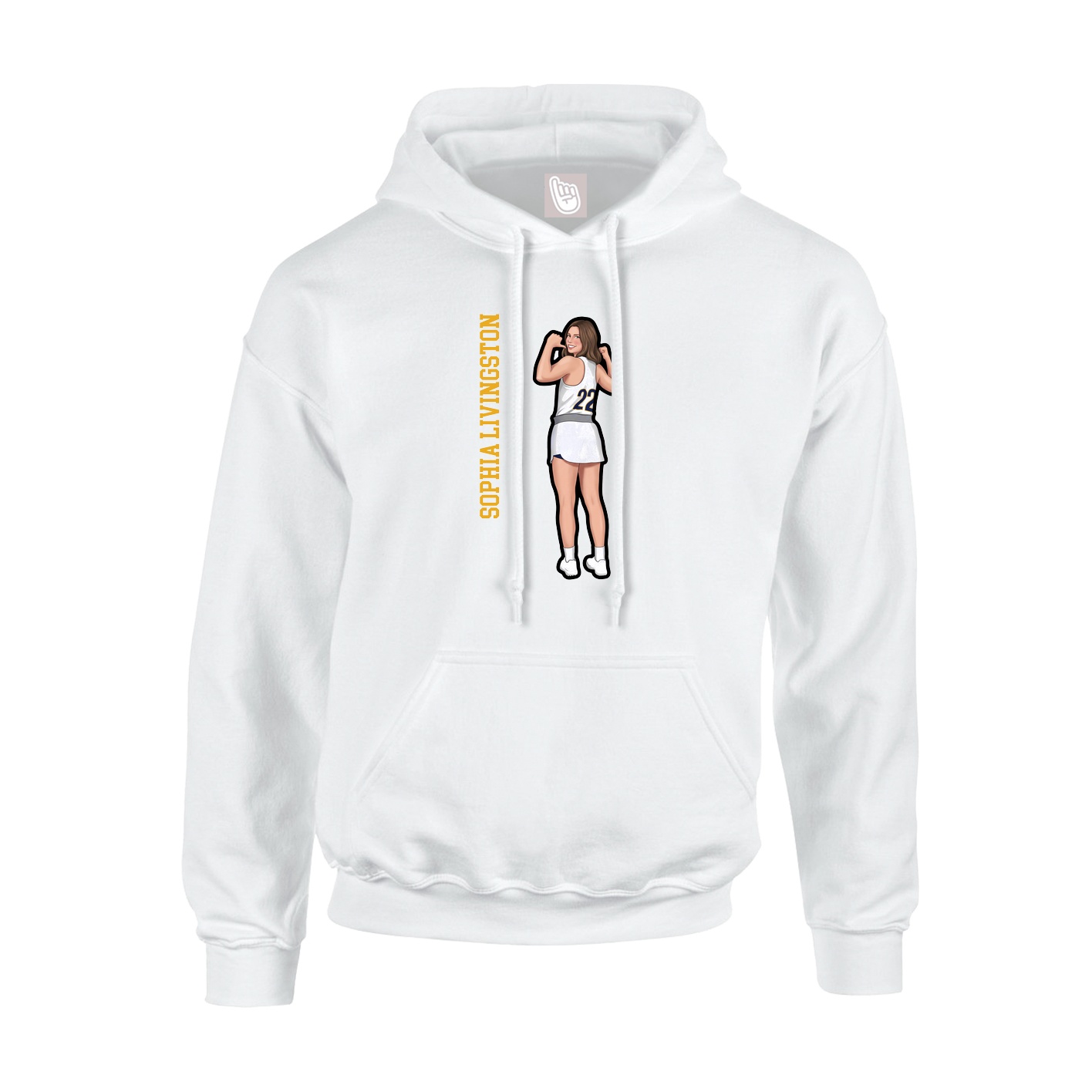 Hoodie — Name Vertical in White