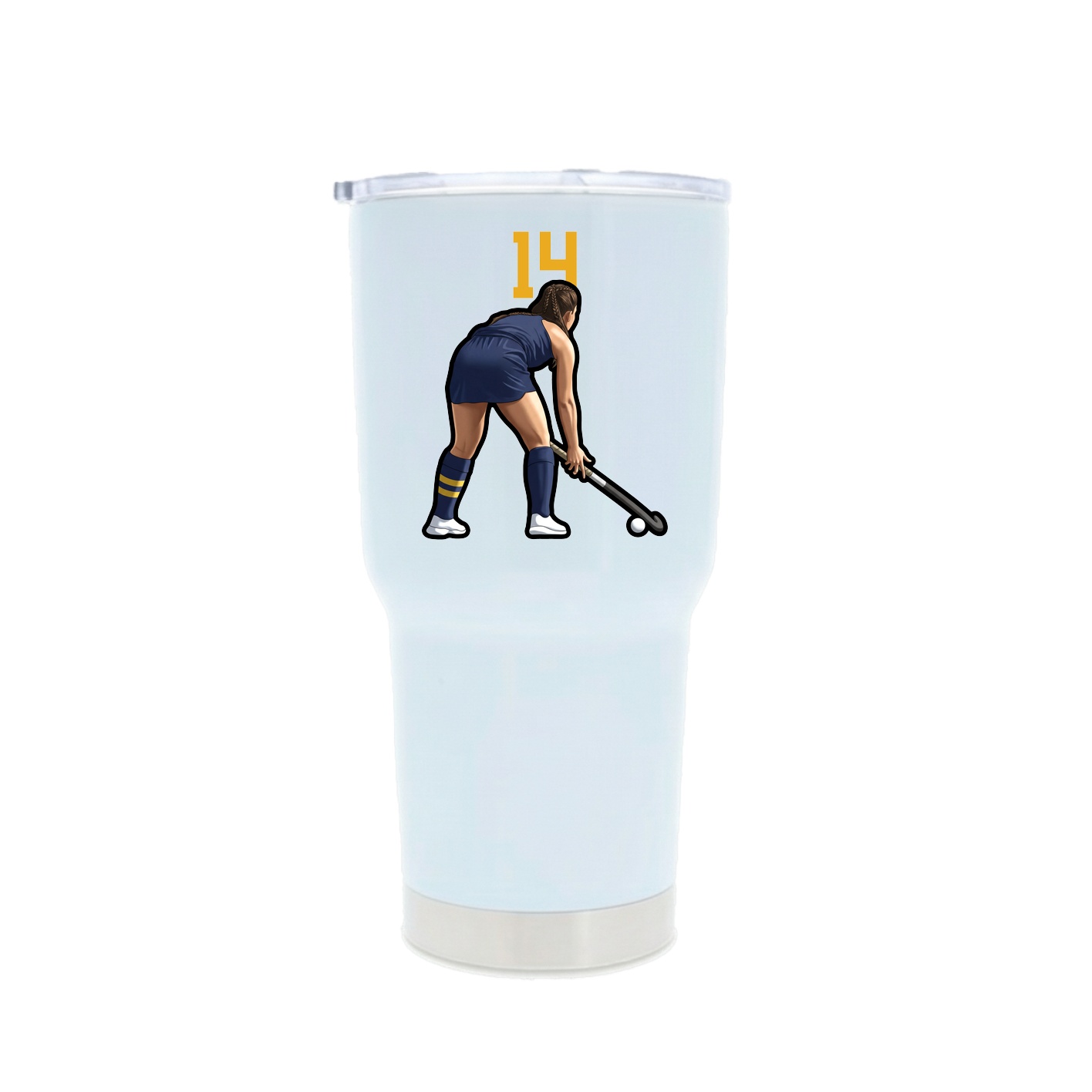30oz Stainless Steel Tumbler — Number Top in White