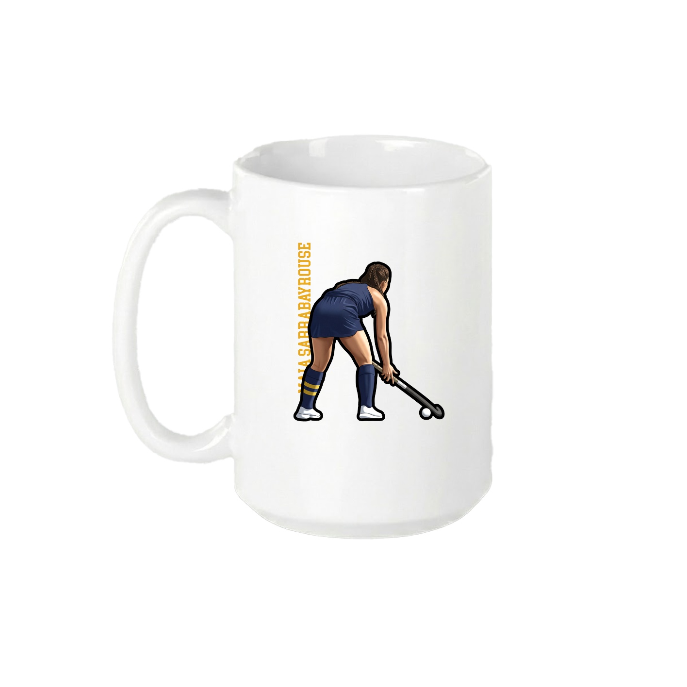 15oz Coffee Mug — Name Vertical in White