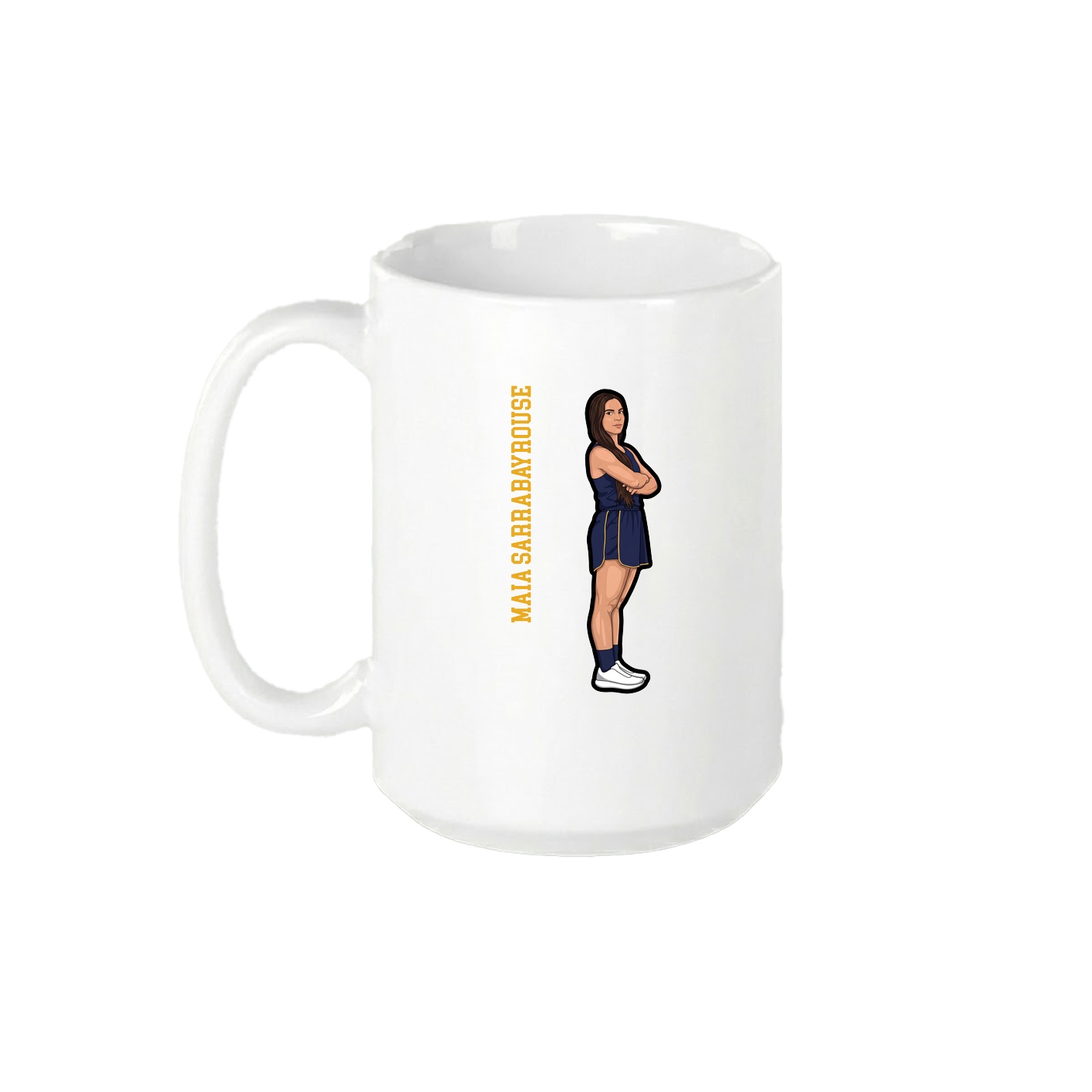 15oz Coffee Mug — Name Vertical in White