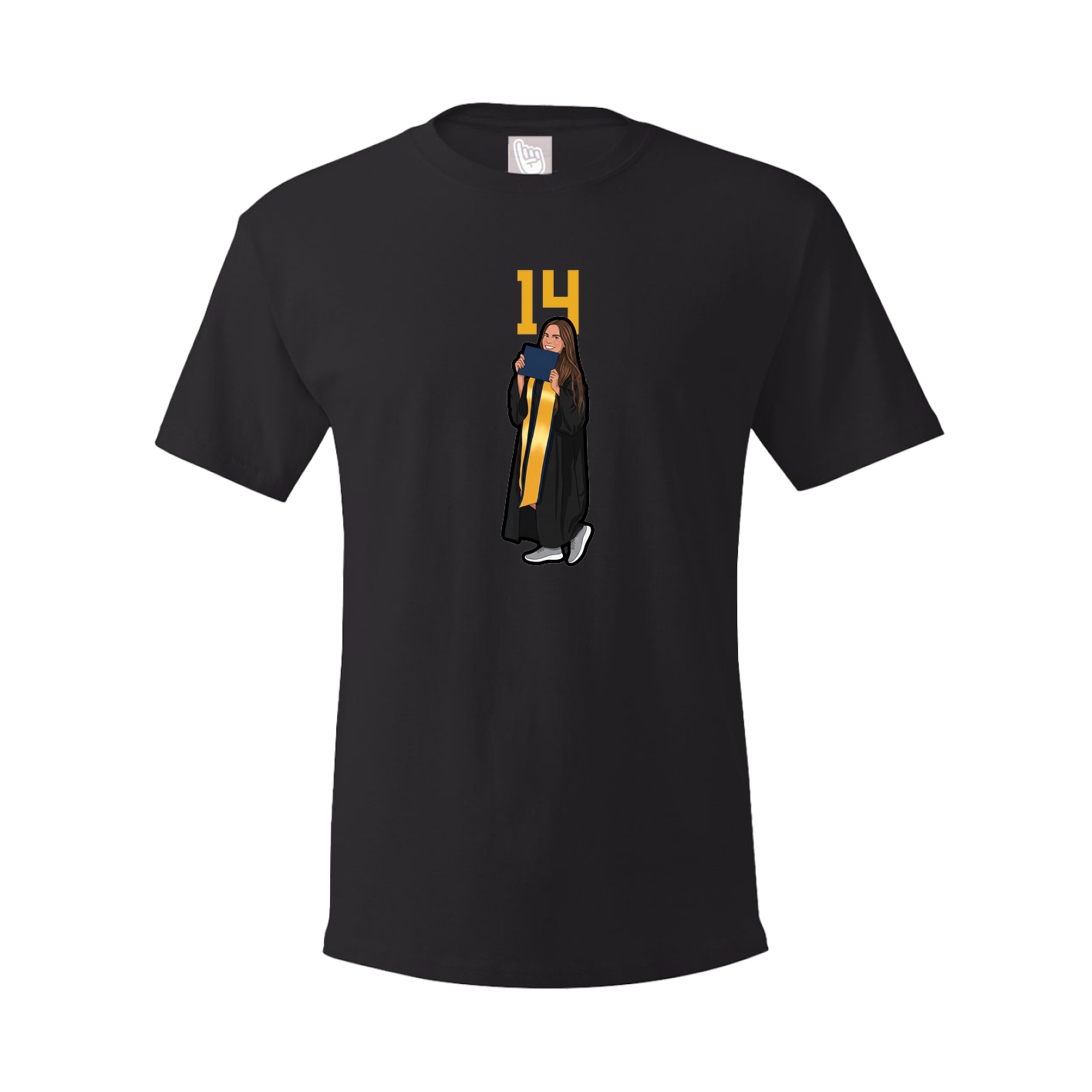 Youth Tee — Number Top in Black