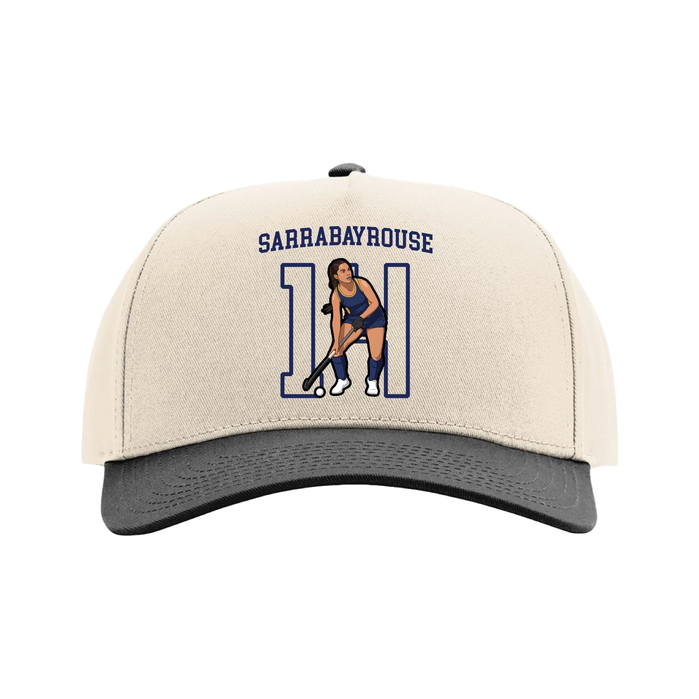 Full Fabric Five-Panel Champ Cap — Shirsey in Cream/Black