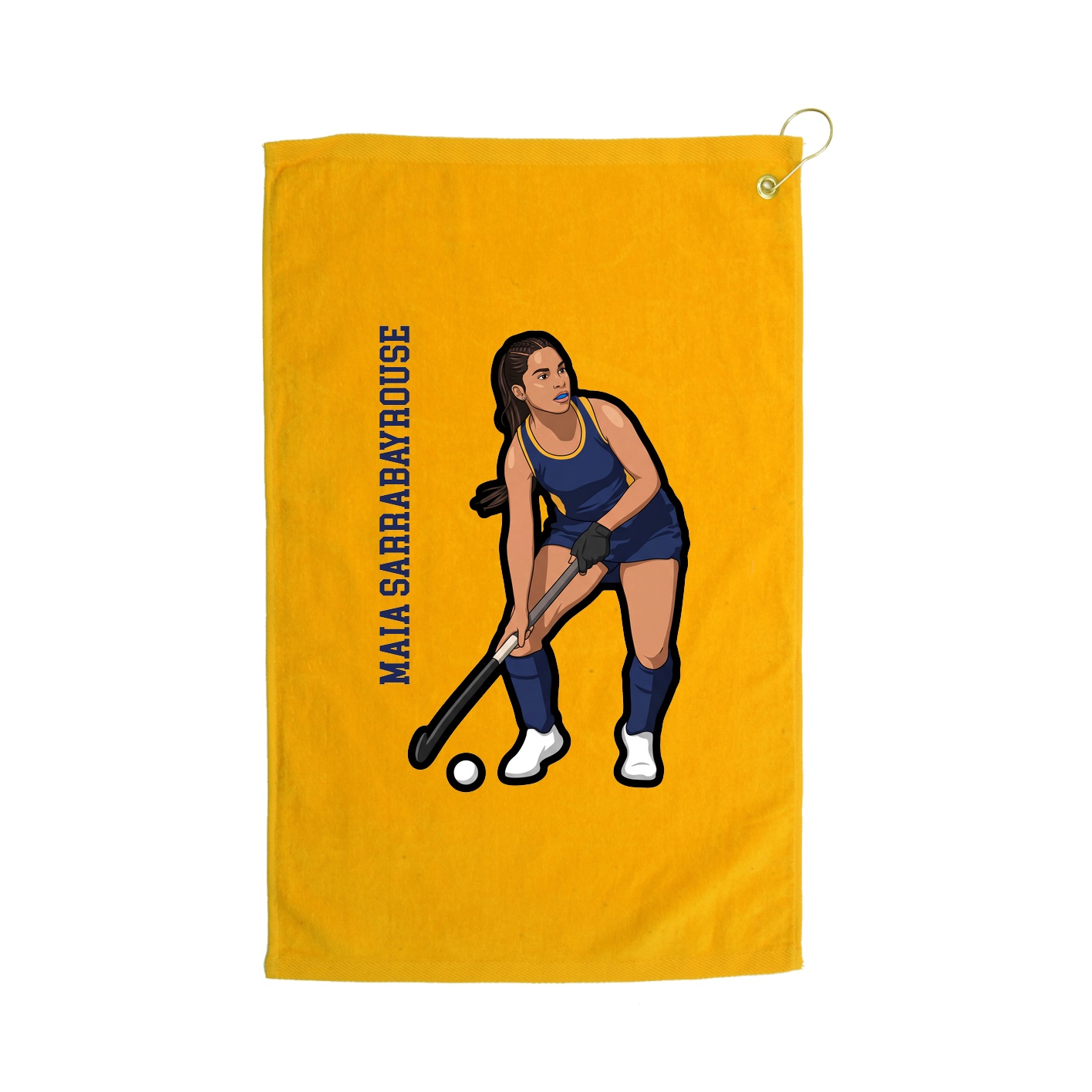Golf Towel — Name Vertical in Gold