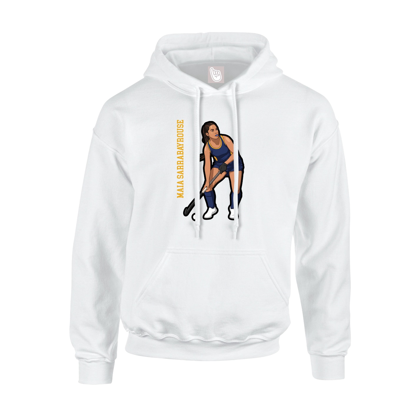 Youth Hoodie — Name Vertical in White