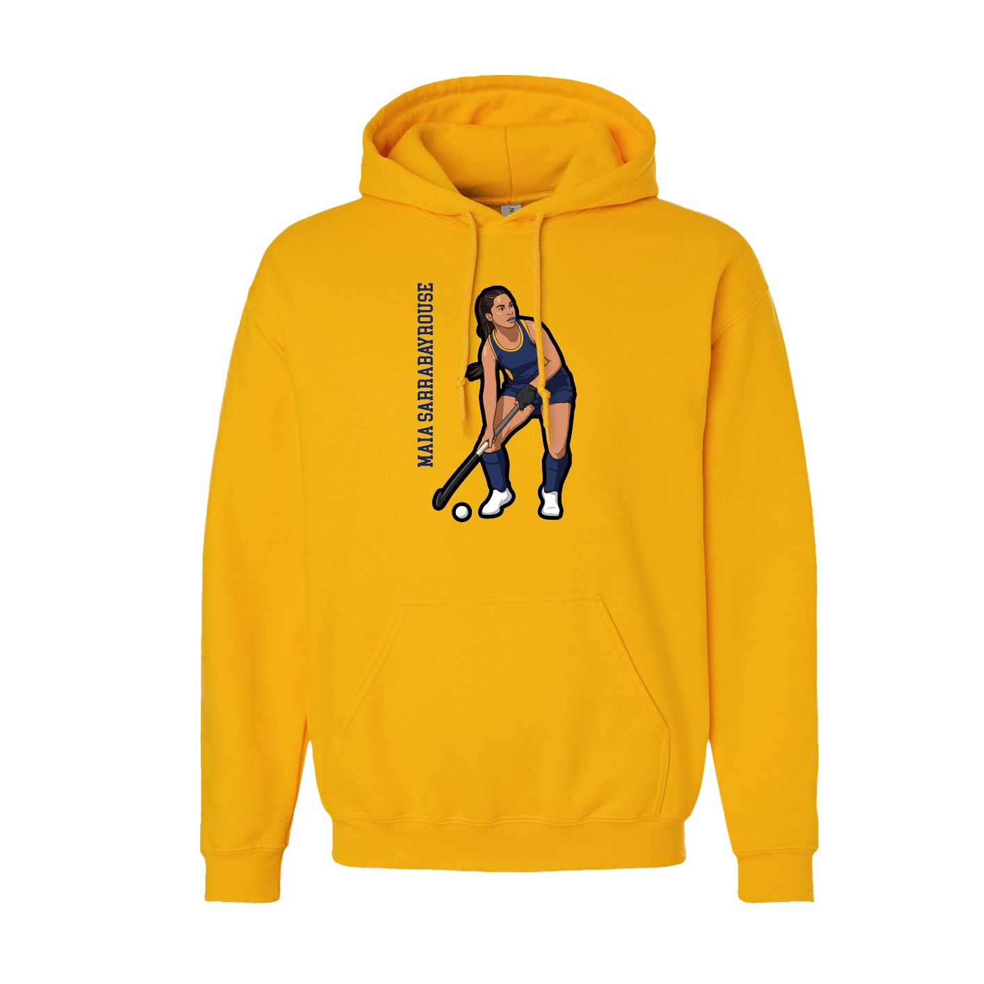 Youth Hoodie — Name Vertical in Gold