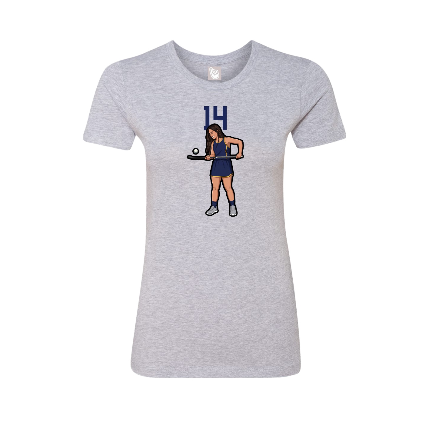 Womens Tee — Number Top in Grey