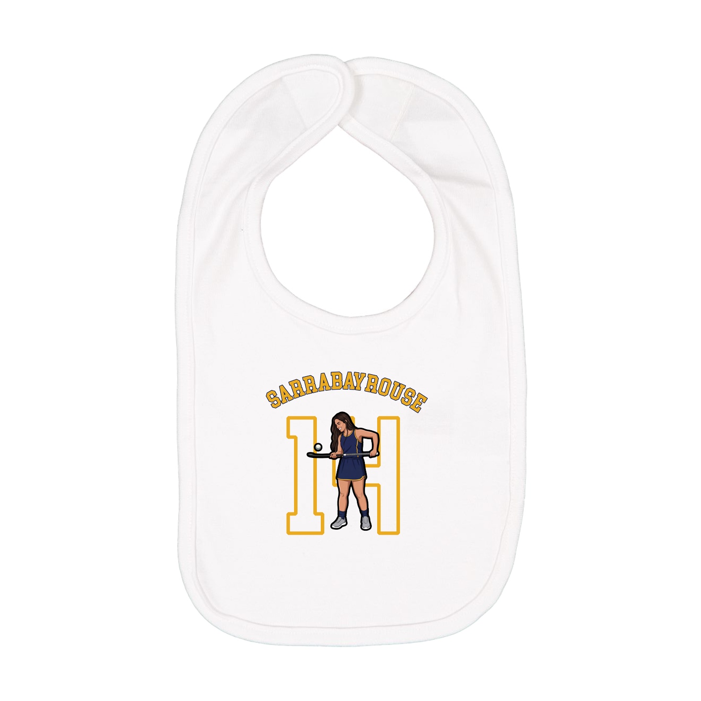 Infant Bib — Shirsey Arch in White