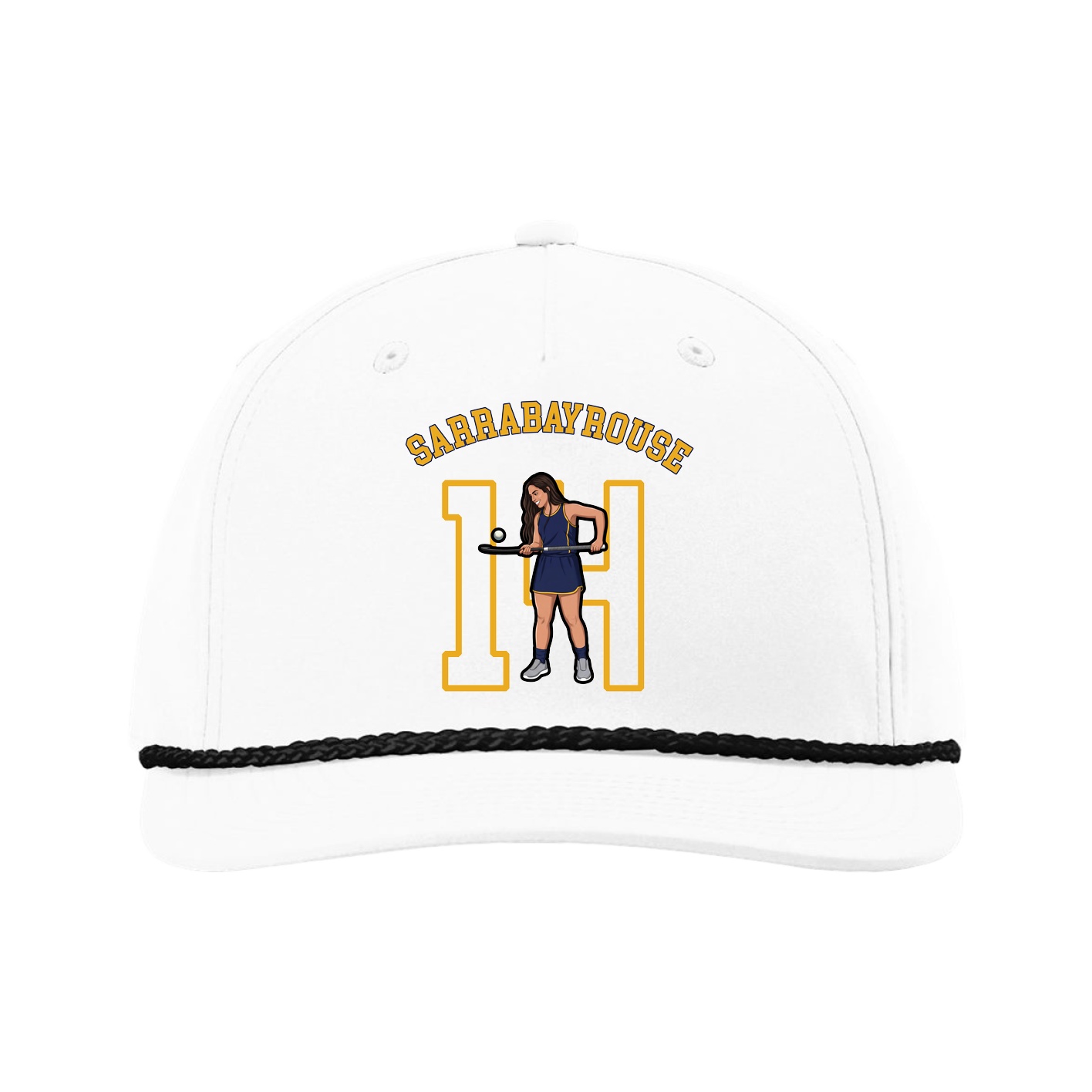 Five-Panel Classic Rope Cap — Shirsey Arch in White