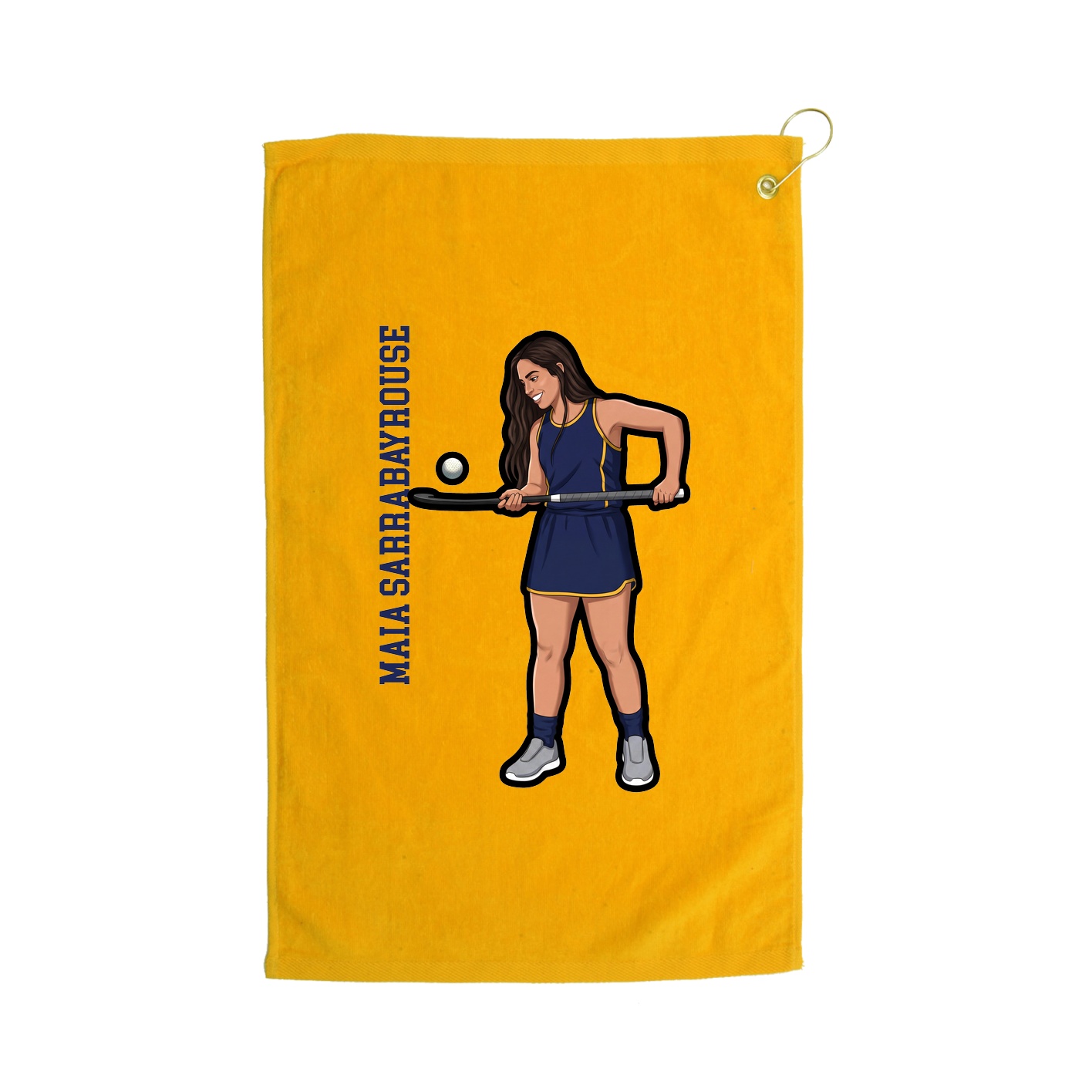 Golf Towel — Name Vertical in Gold