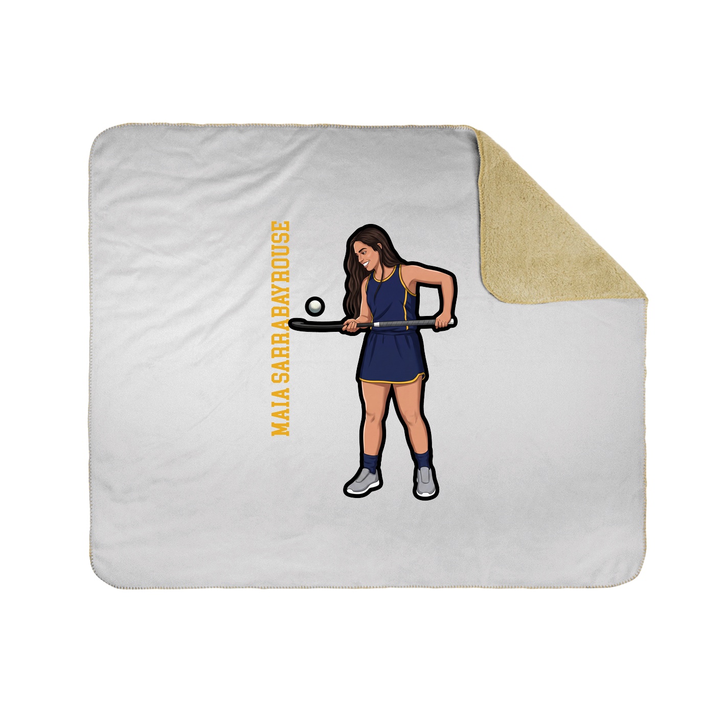 Throw Blanket — Name Vertical in White