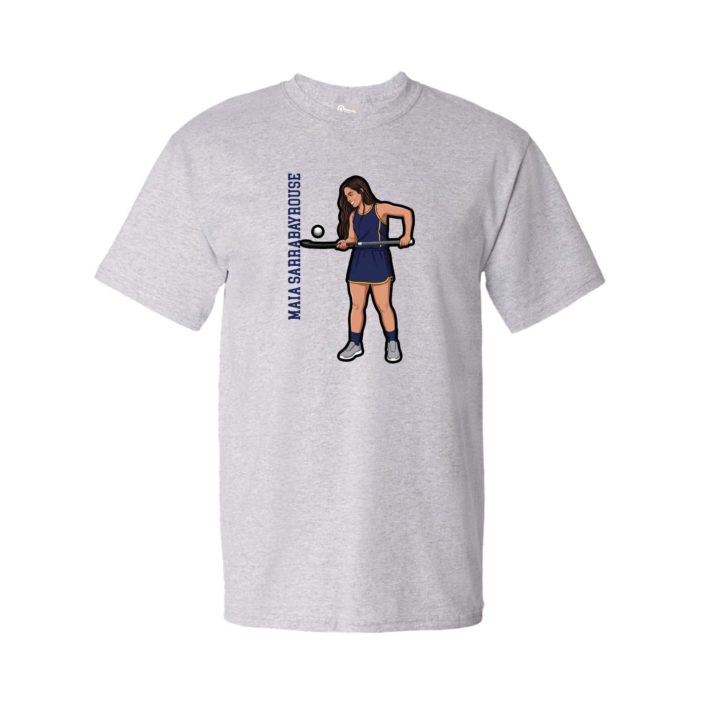 Tee — Name Vertical in Grey
