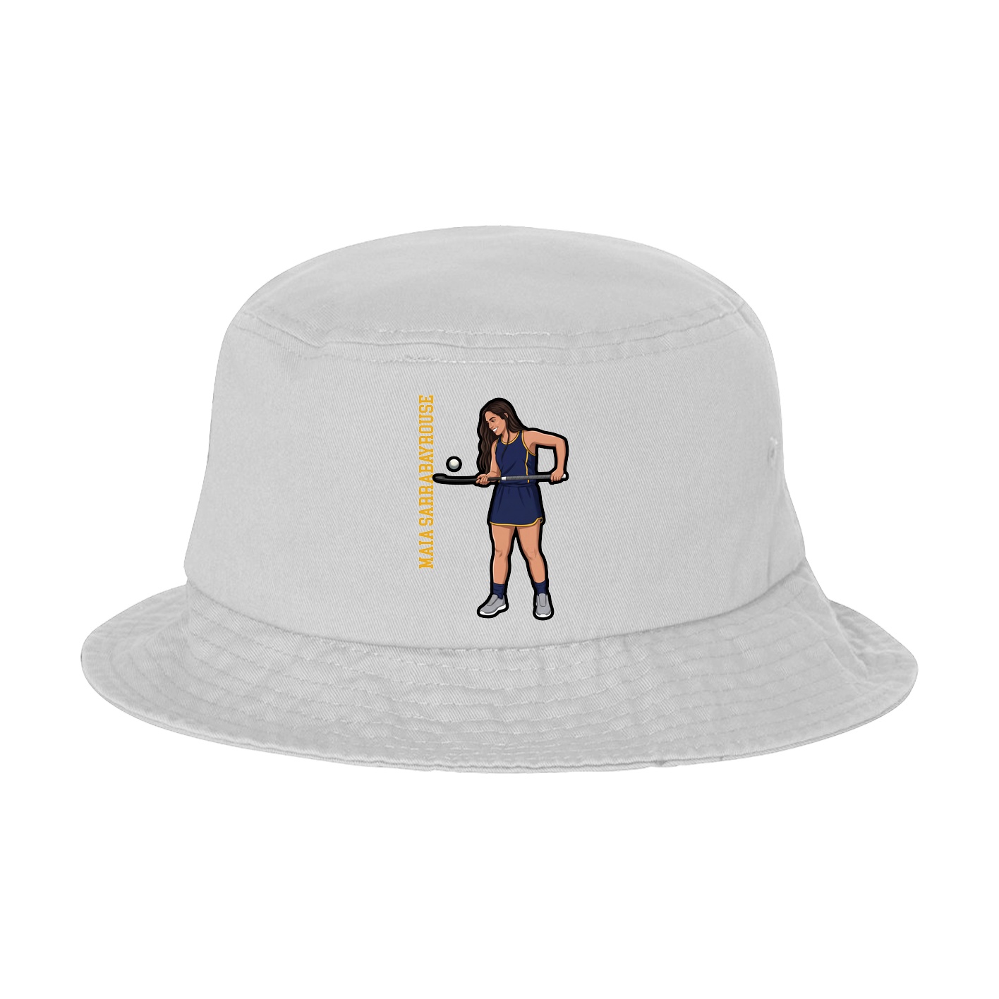 Bucket Cap — Name Vertical in White