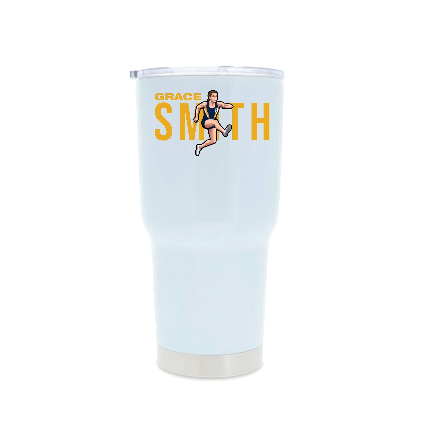 30oz Stainless Steel Tumbler — Player Name in White