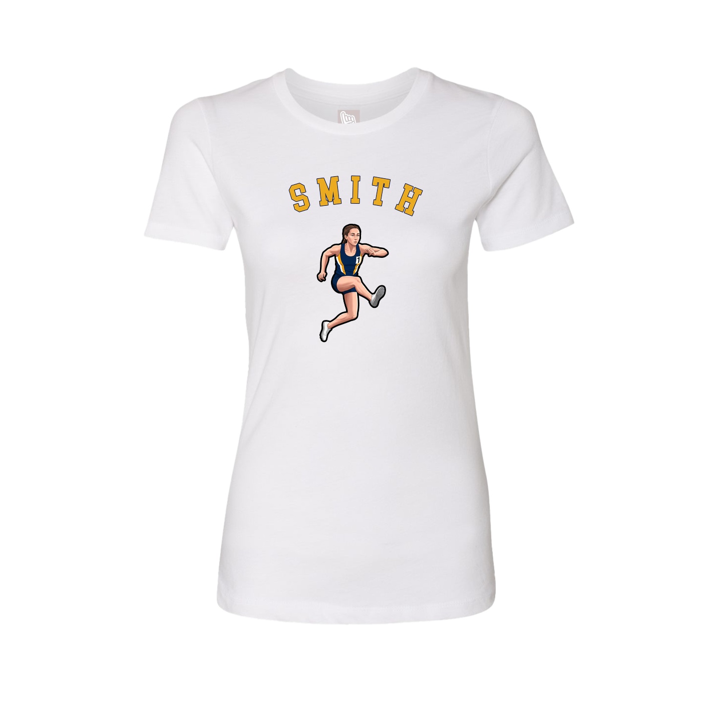 Fitted Women's Tee — Shirsey Arch in White