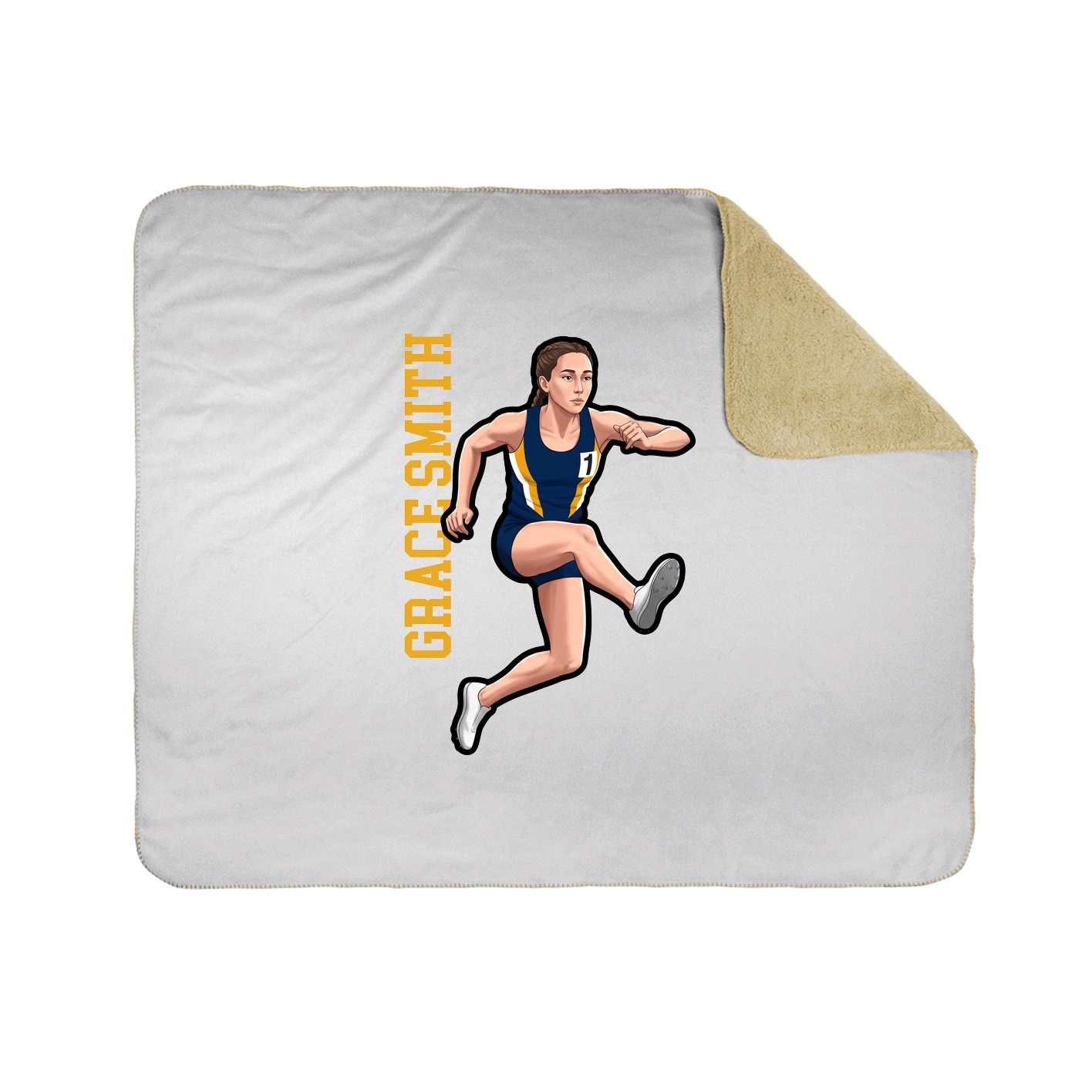 Throw Blanket — Name Vertical in White