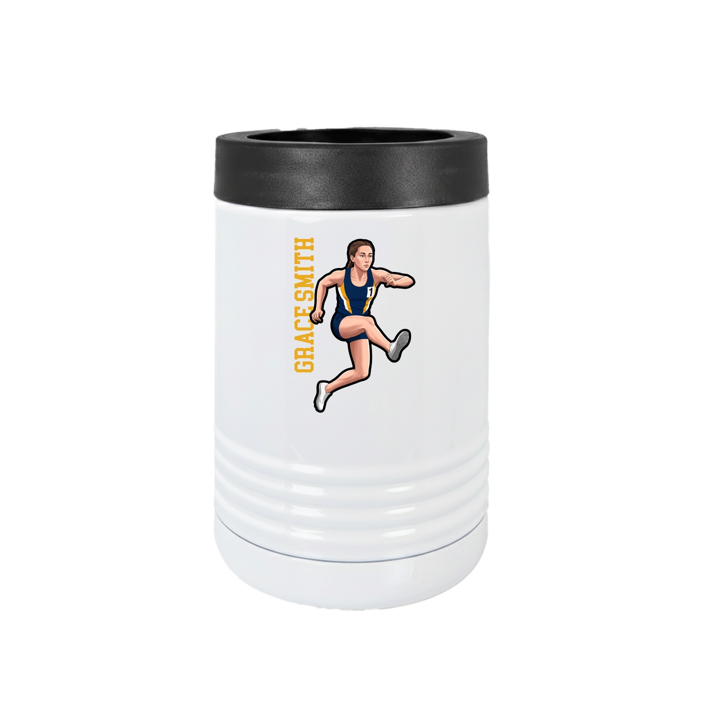 Beverage Holder — Name Vertical in White