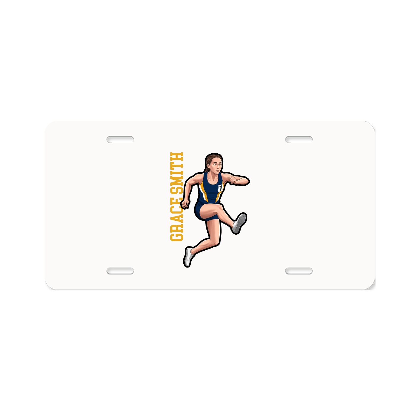 License Plate — Name Vertical in Classic