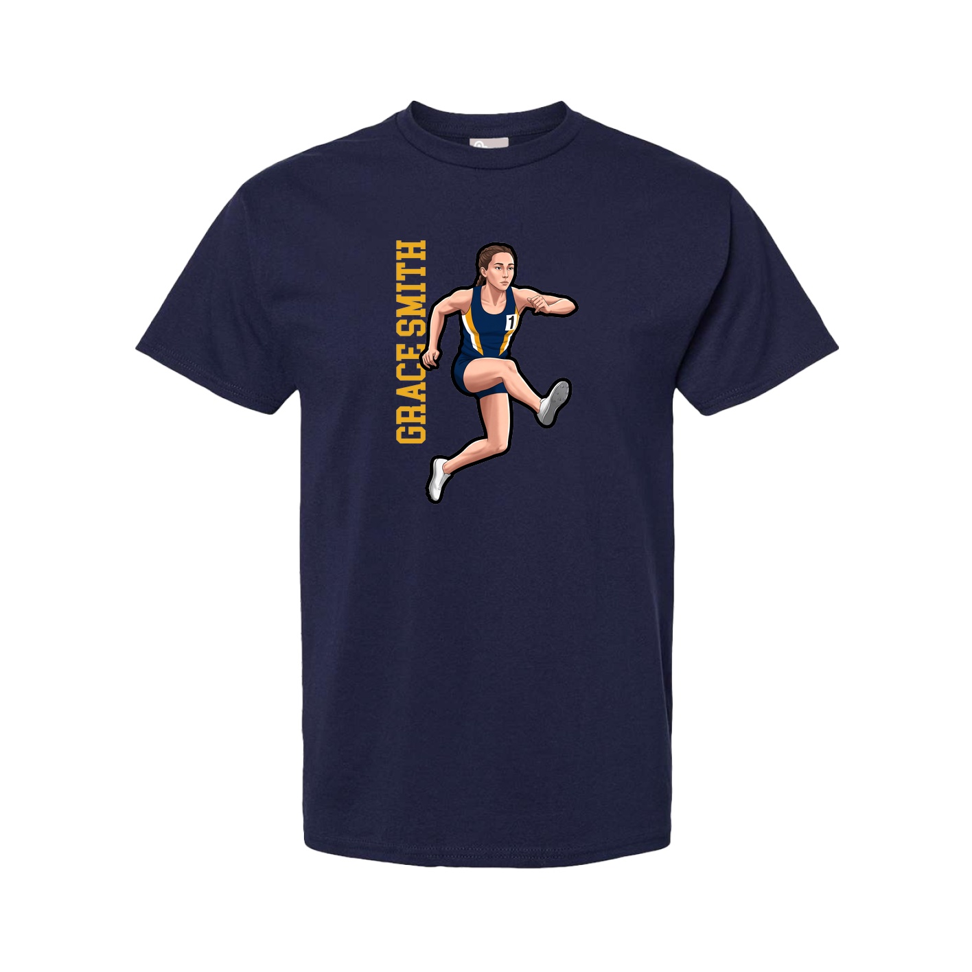 Tee — Name Vertical in Navy