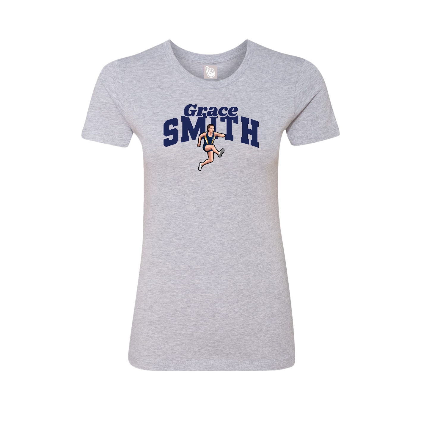 Fitted Women's Tee — Signature Arch in Grey