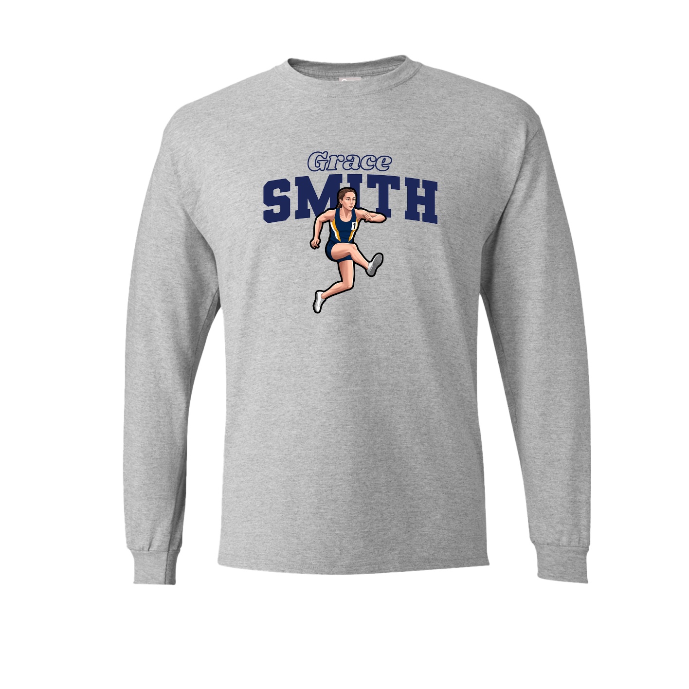 Long Sleeve Tee — Name Arch in Grey