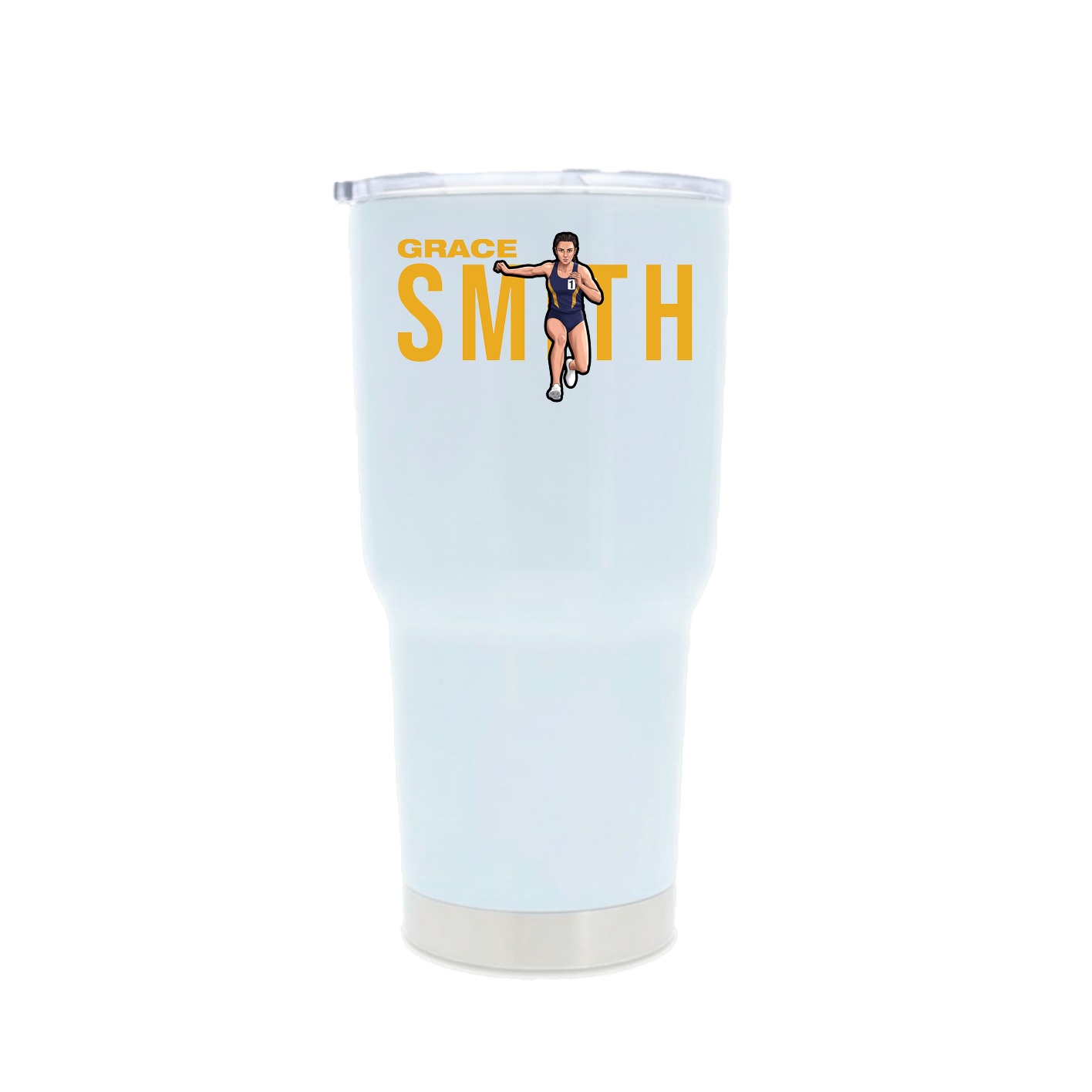 30oz Stainless Steel Tumbler — Player Name in White