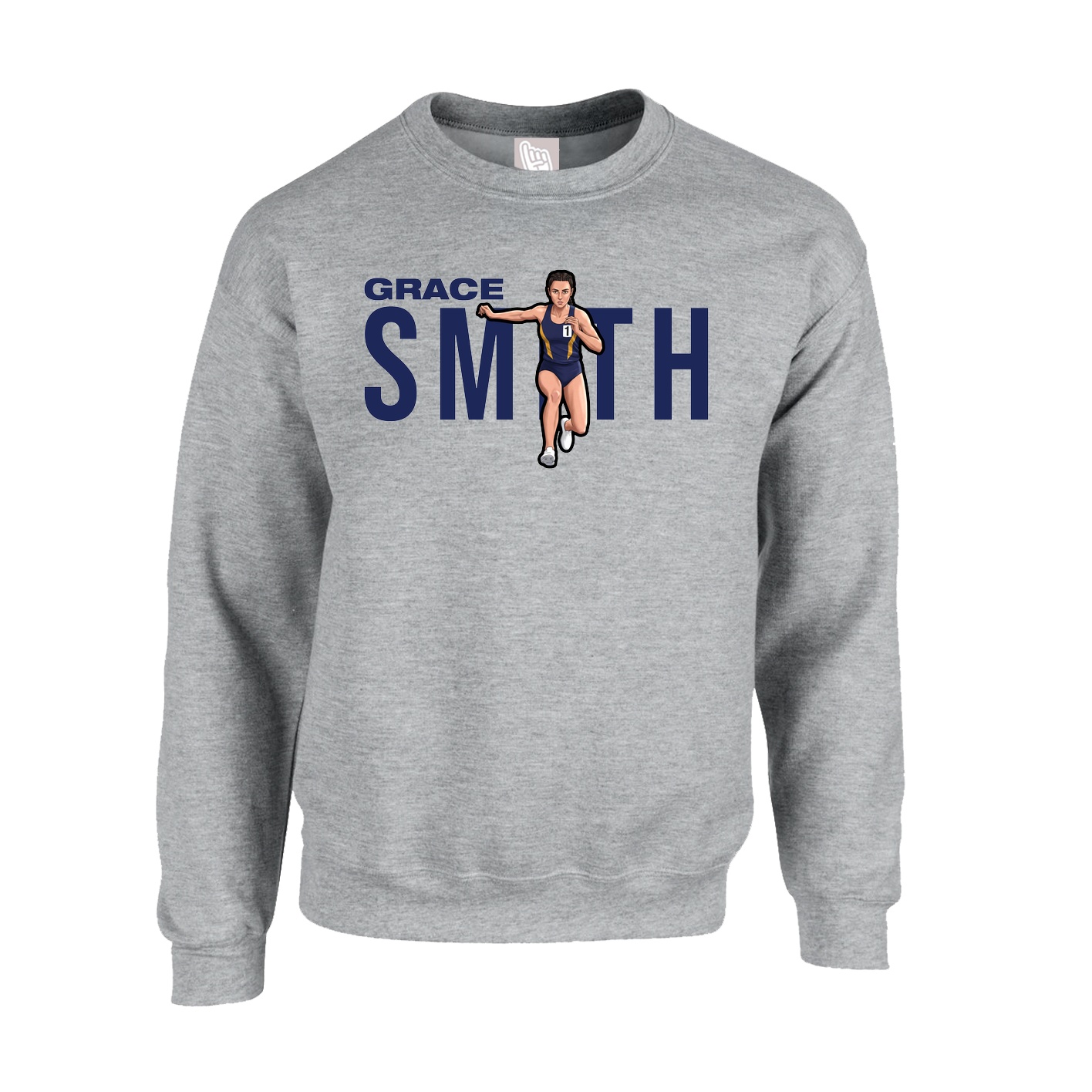 Fleece Crew — Player Name in Grey