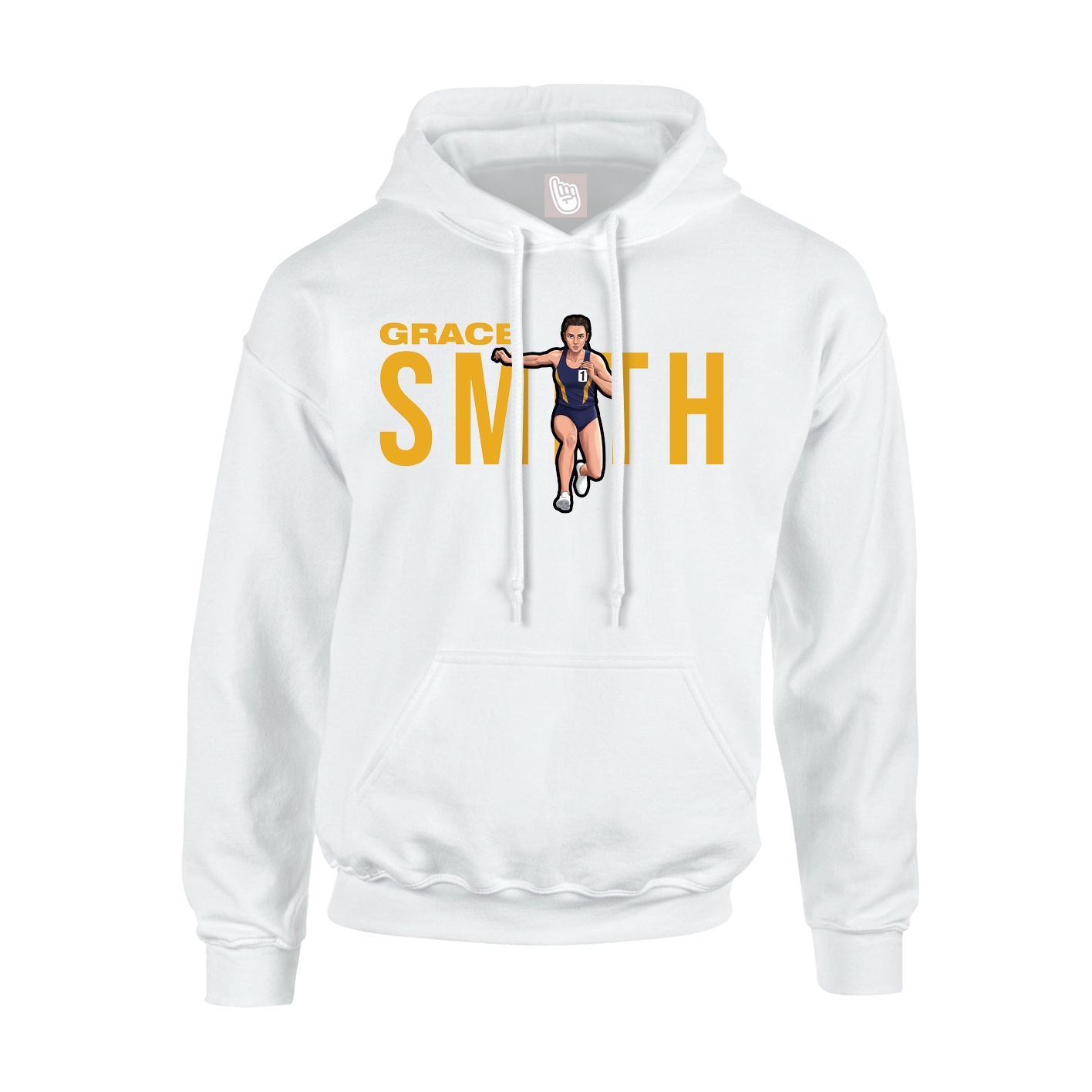Youth Hoodie — Player Name in White