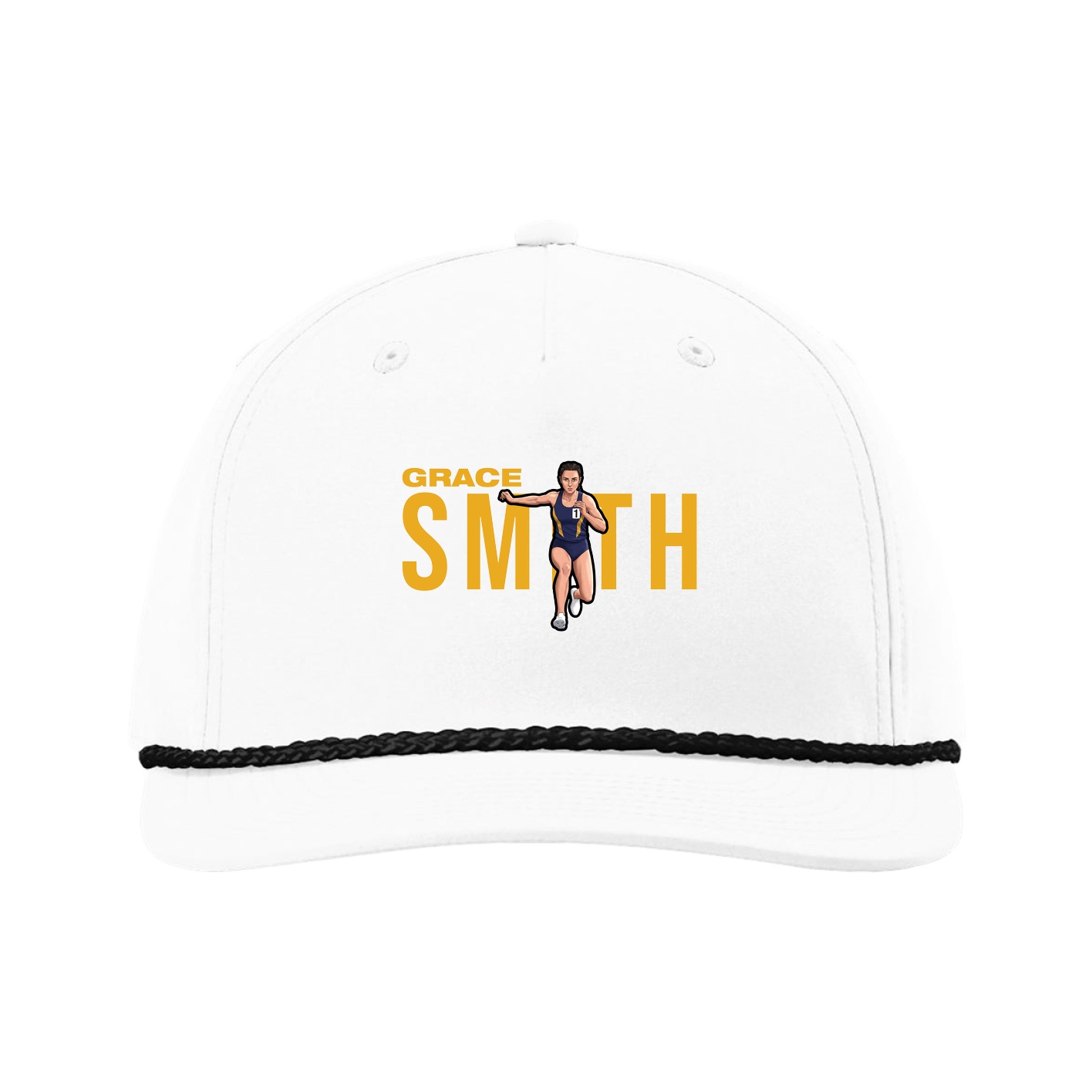 Five-Panel Classic Rope Cap — Player Name in White