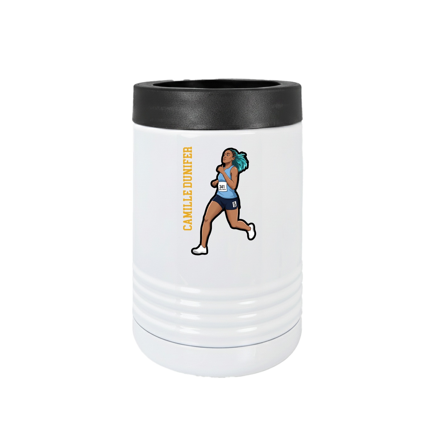 Beverage Holder — Name Vertical in White