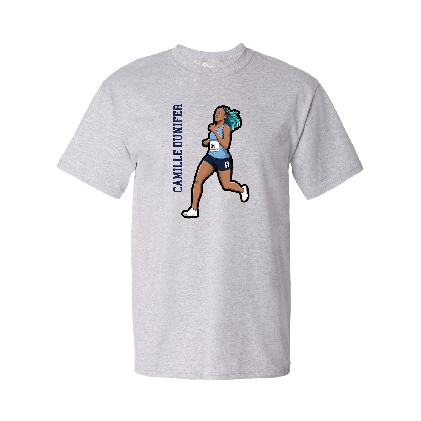 Youth Tee — Name Vertical in Grey