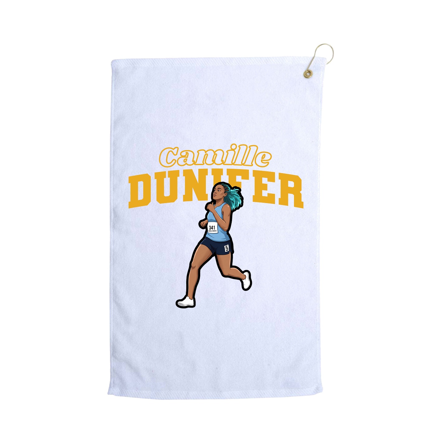 Golf Towel — Name Arch in White
