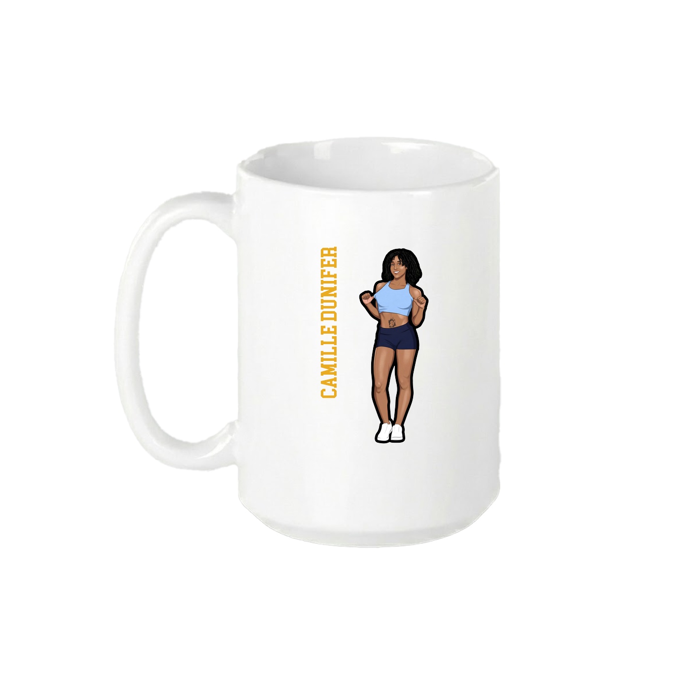 15oz Coffee Mug — Name Vertical in White