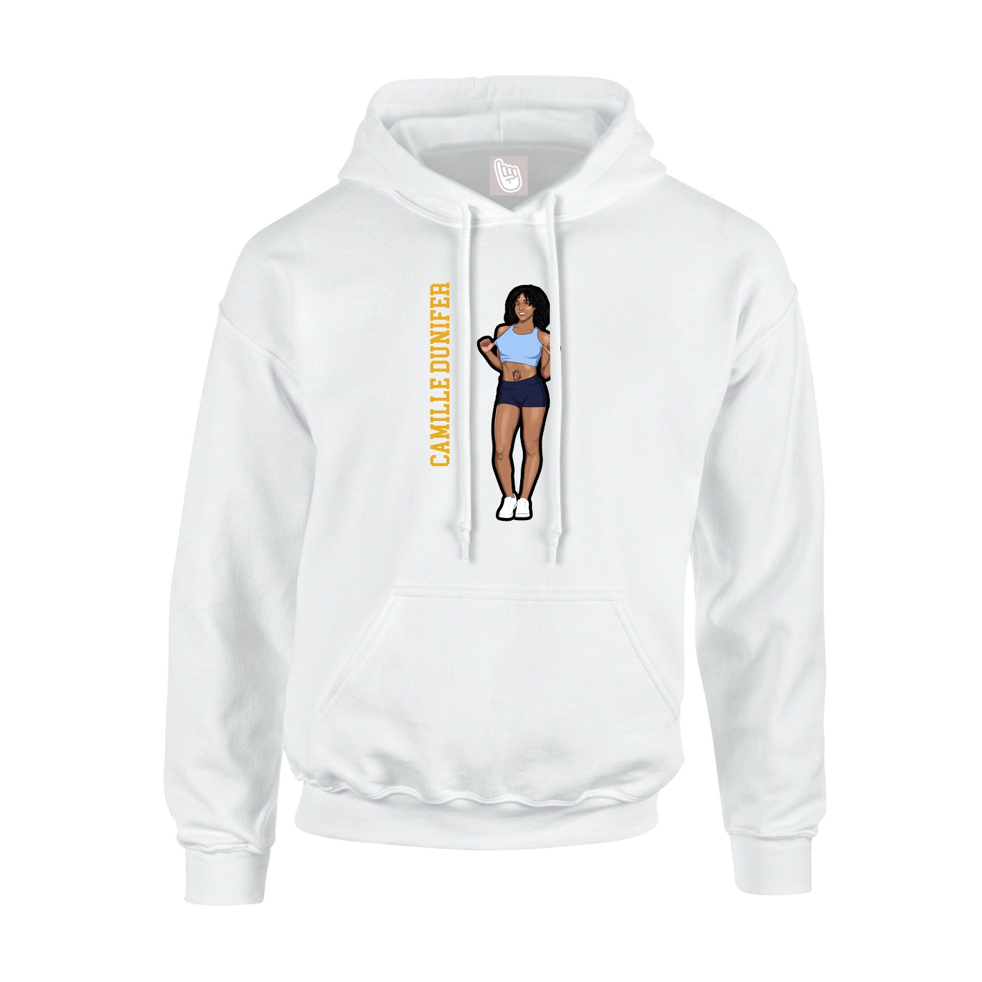 Youth Hoodie — Name Vertical in White