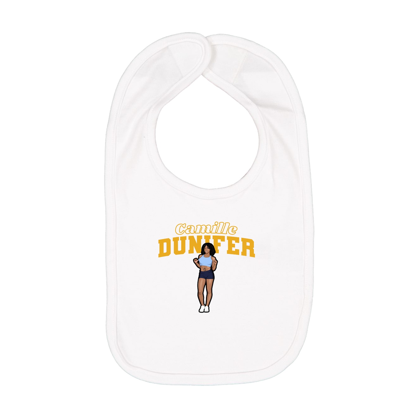 Infant Bib — Name Arch in White