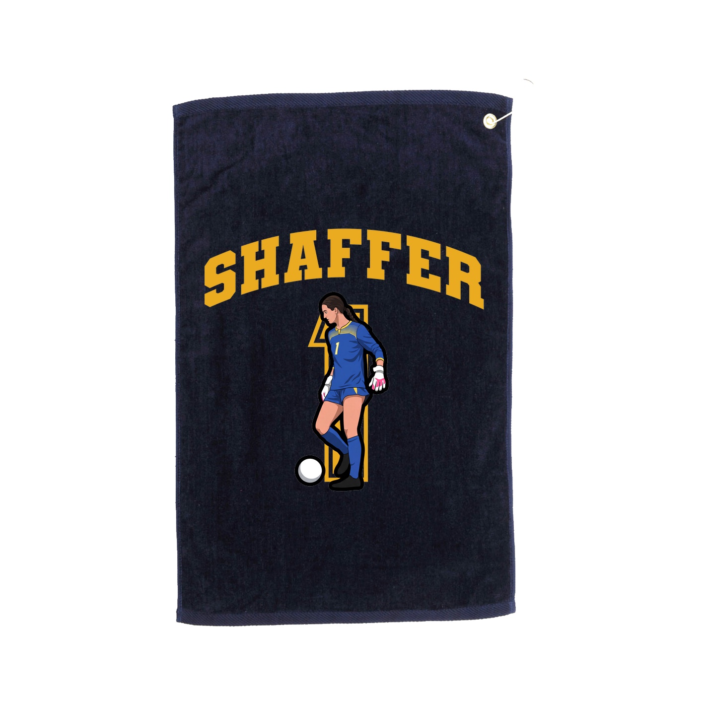 Golf Towel — Number in Navy