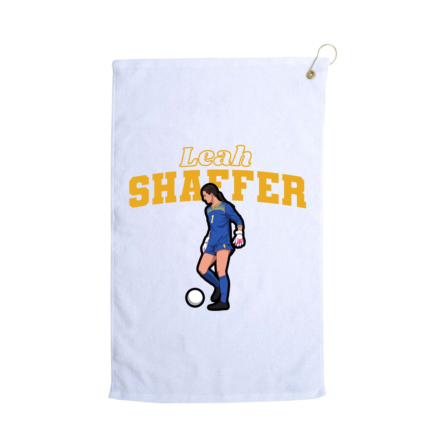 Golf Towel — Name Arch in White