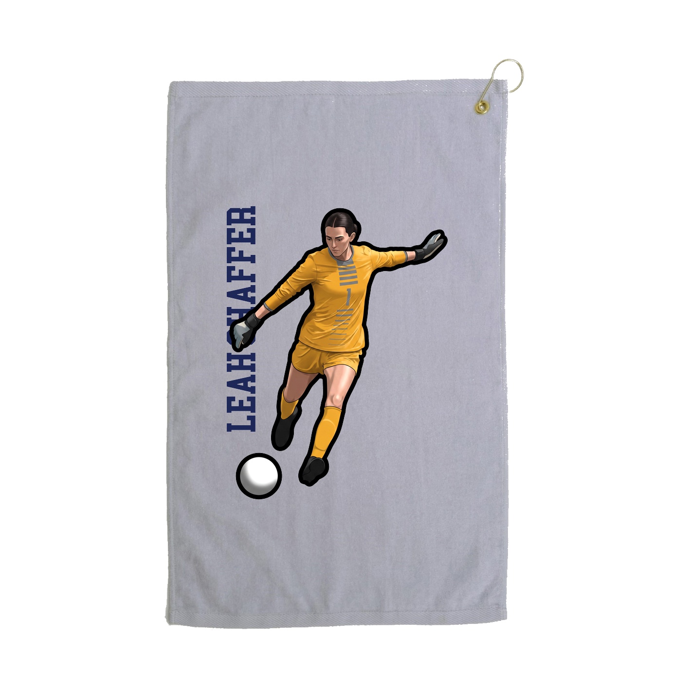 Golf Towel — Name Vertical in Grey