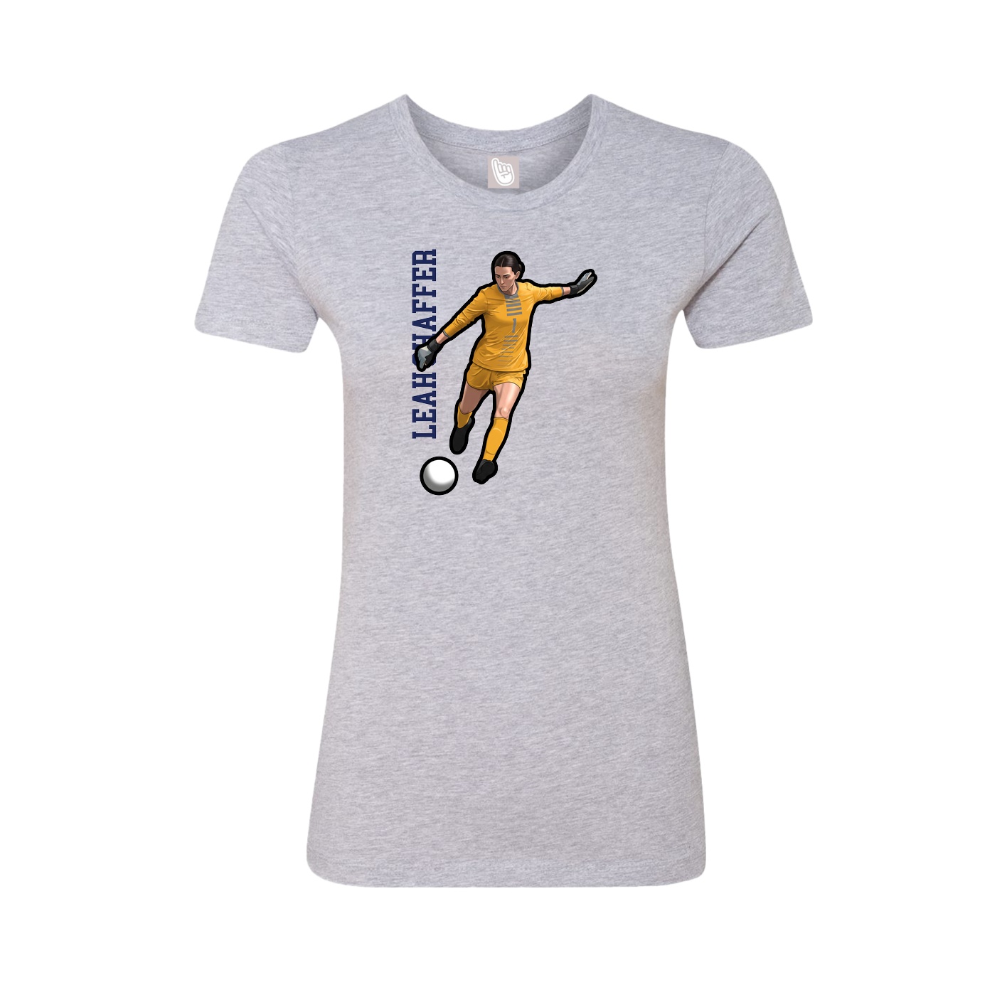Fitted Women's Tee — Name Vertical in Grey