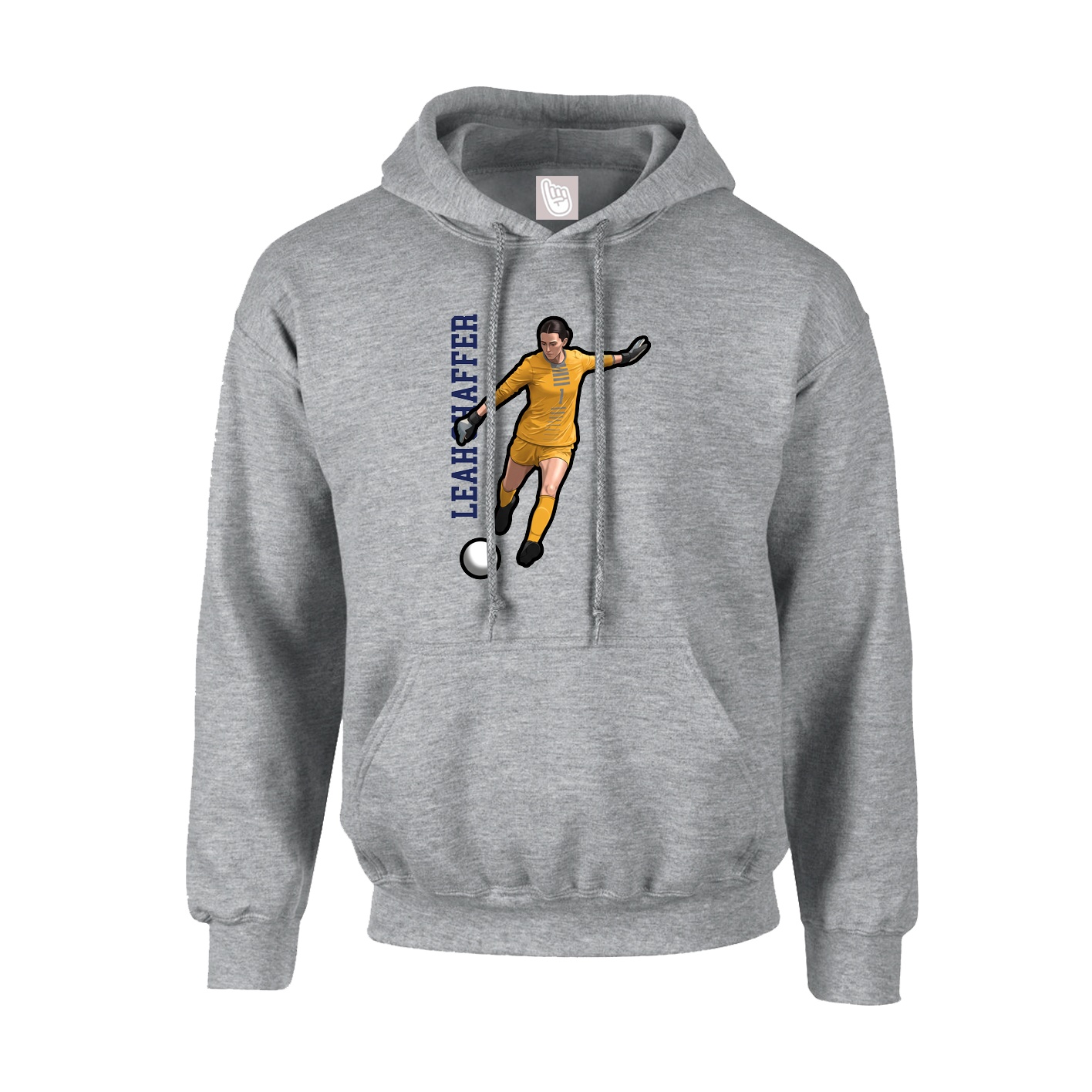 Youth Hoodie — Name Vertical in Grey