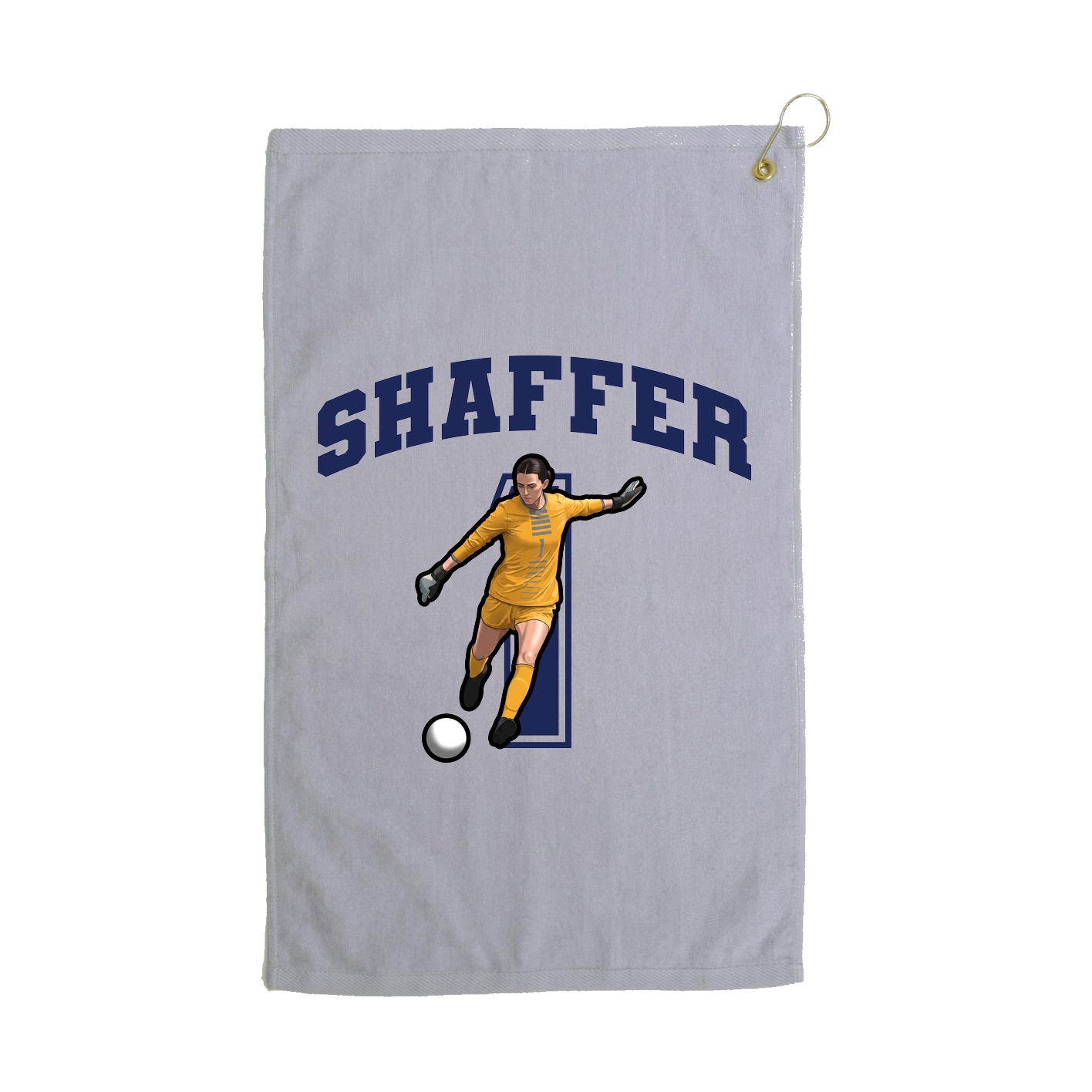 Golf Towel — Number in Grey
