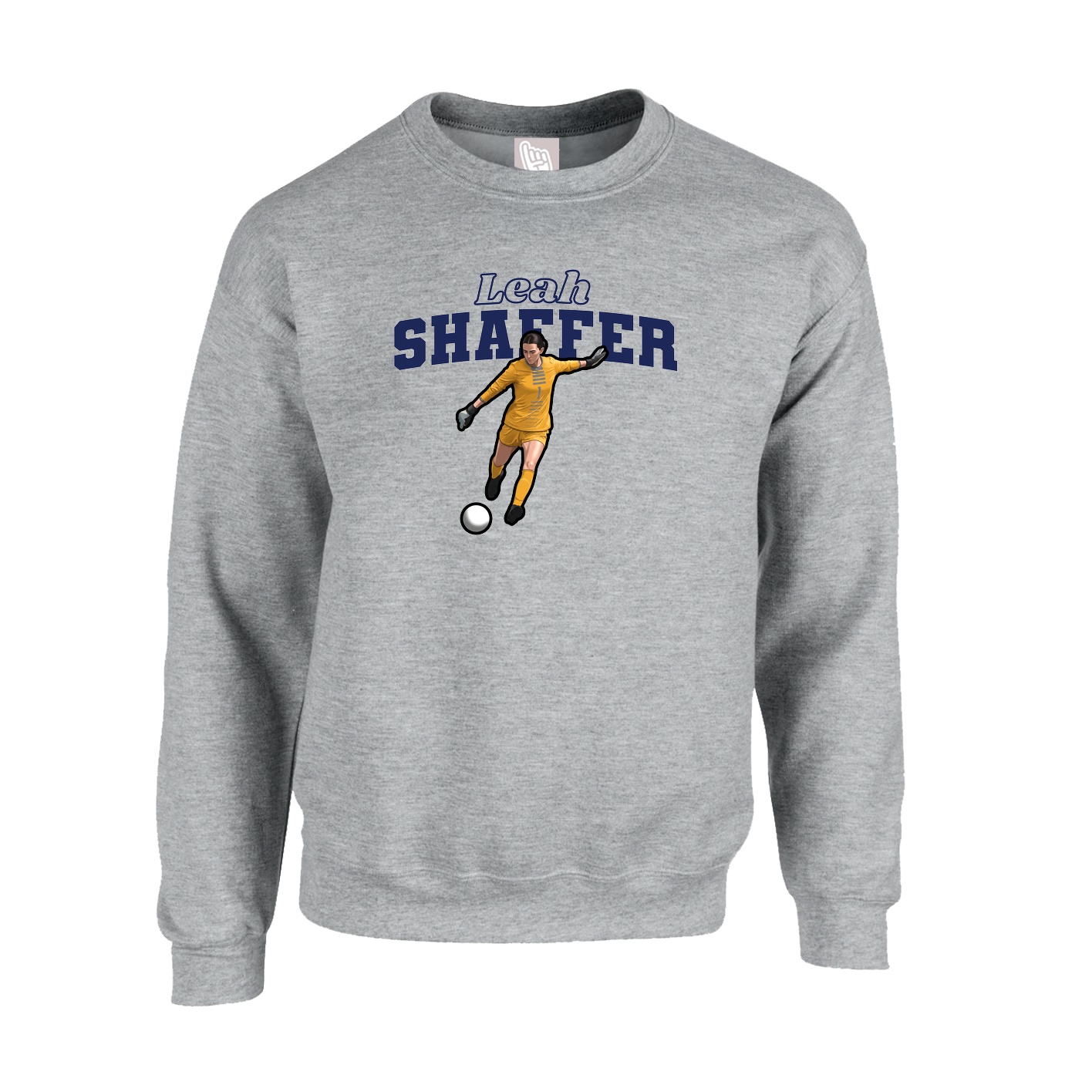 Fleece Crew — Name Arch in Grey