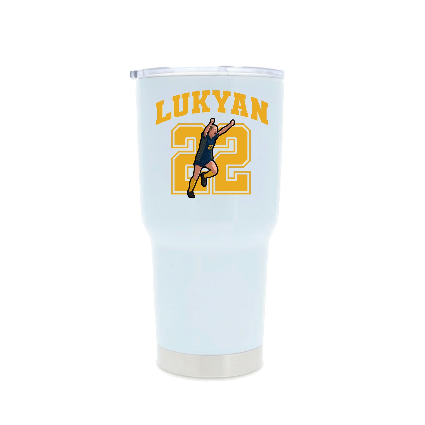 30oz Stainless Steel Tumbler — Number in White