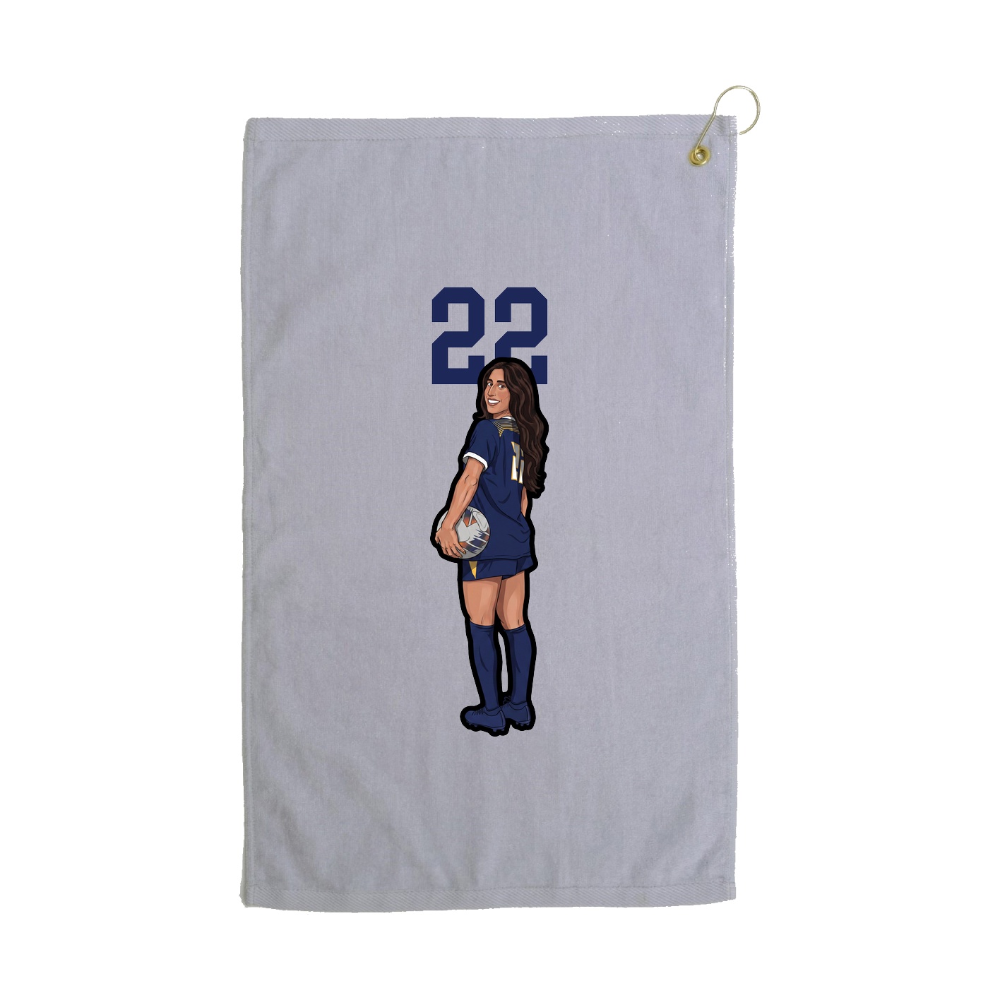 Golf Towel — Number Top in Grey