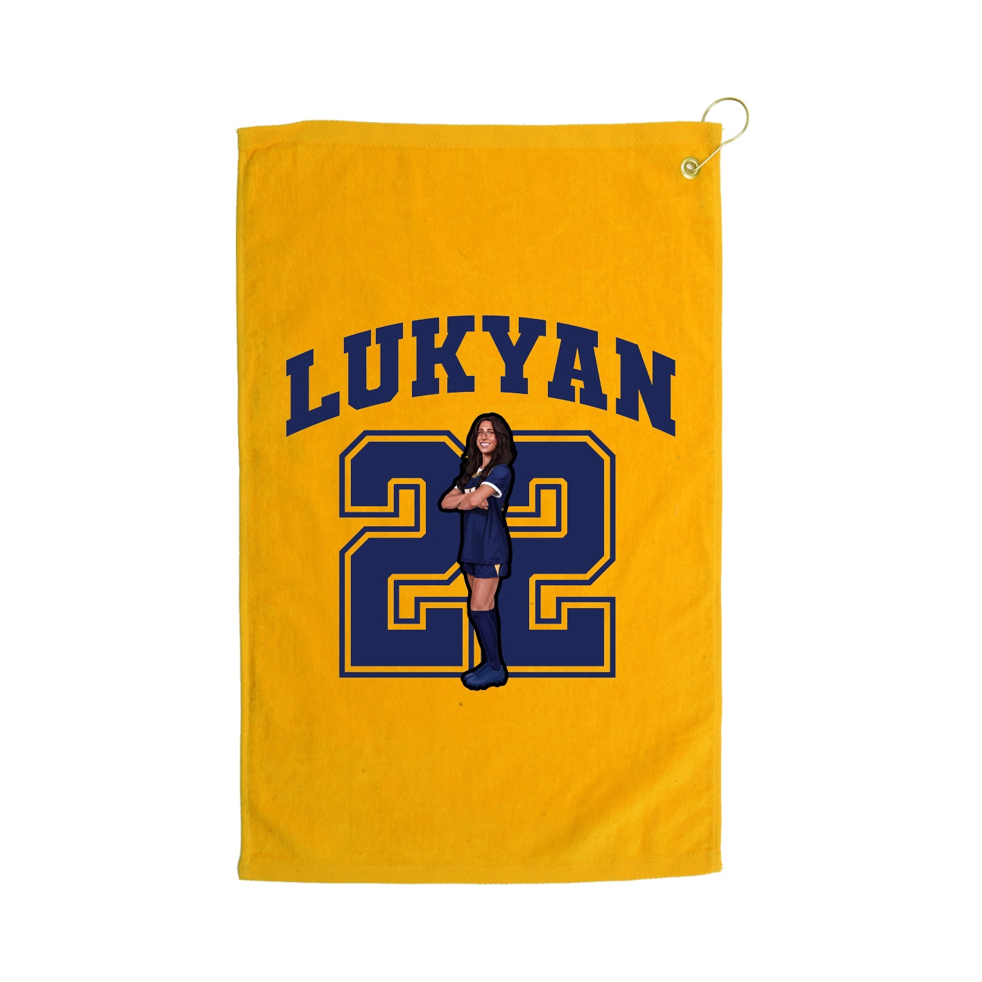 Golf Towel — Number in Gold