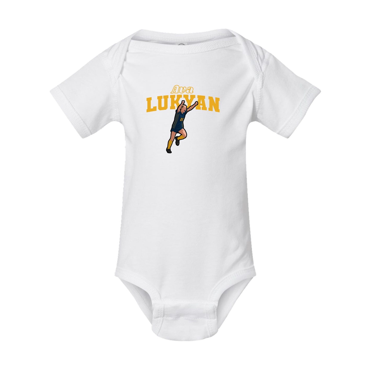 Baby Onesie — Name Arch in White