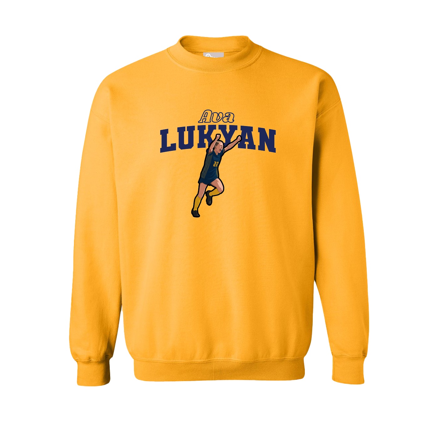 Fleece Crew — Name Arch in Gold