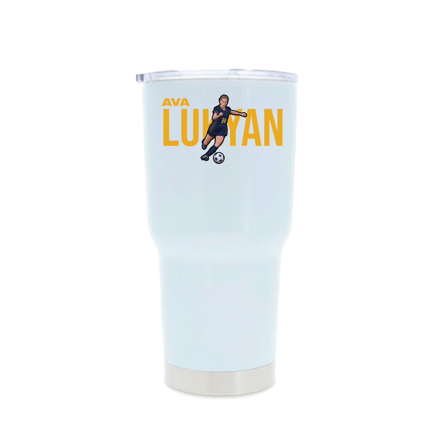 30oz Stainless Steel Tumbler — Player Name in White