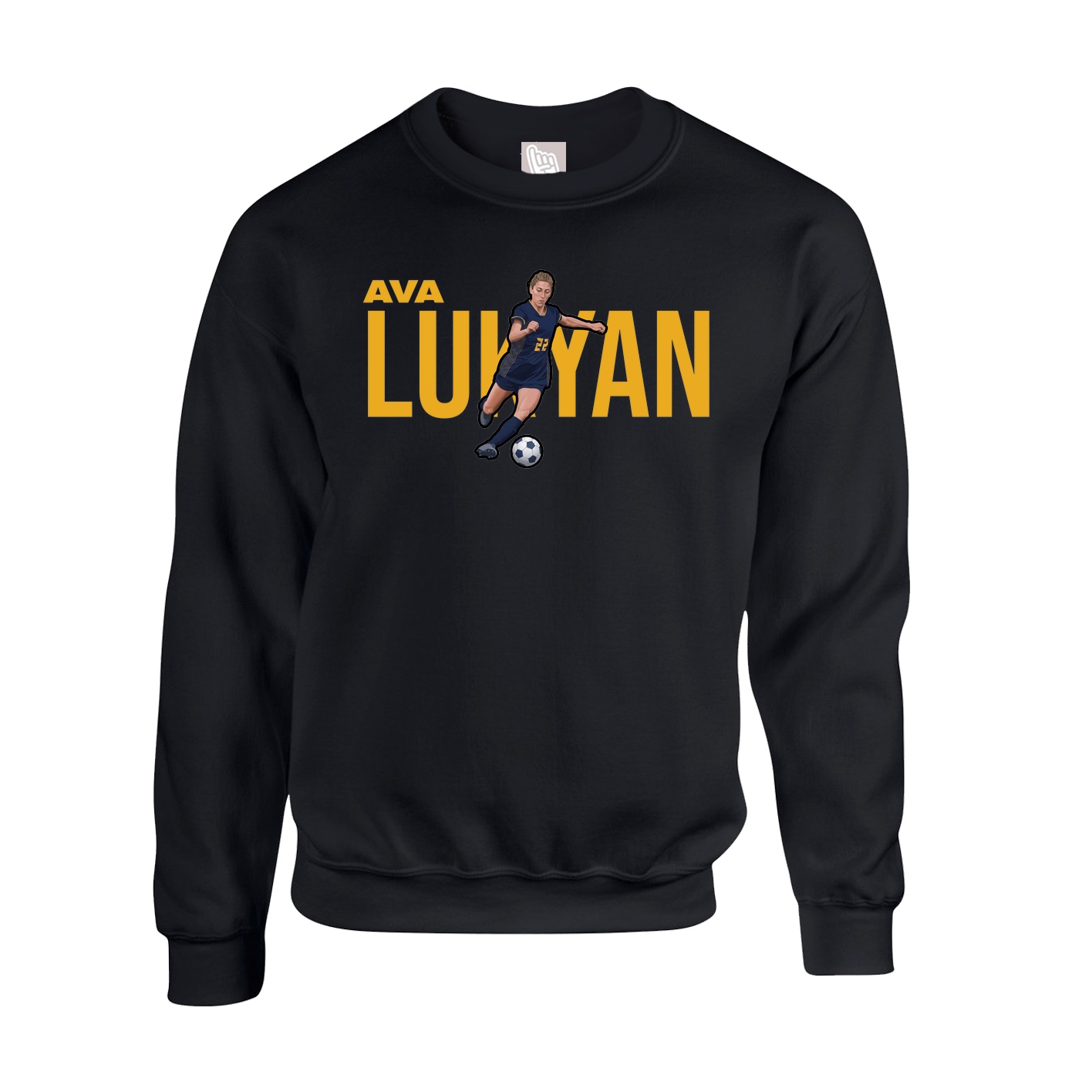 Fleece Crew — Player Name in Black